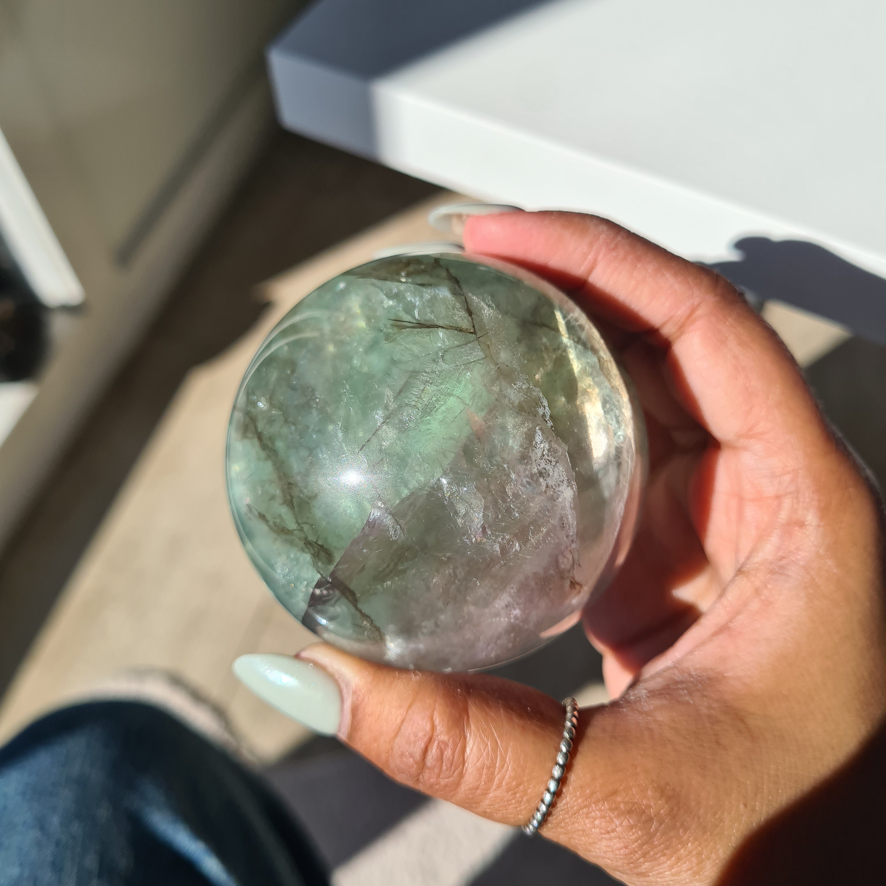 Fluorite Crystal Sphere with stand | A | 450 g