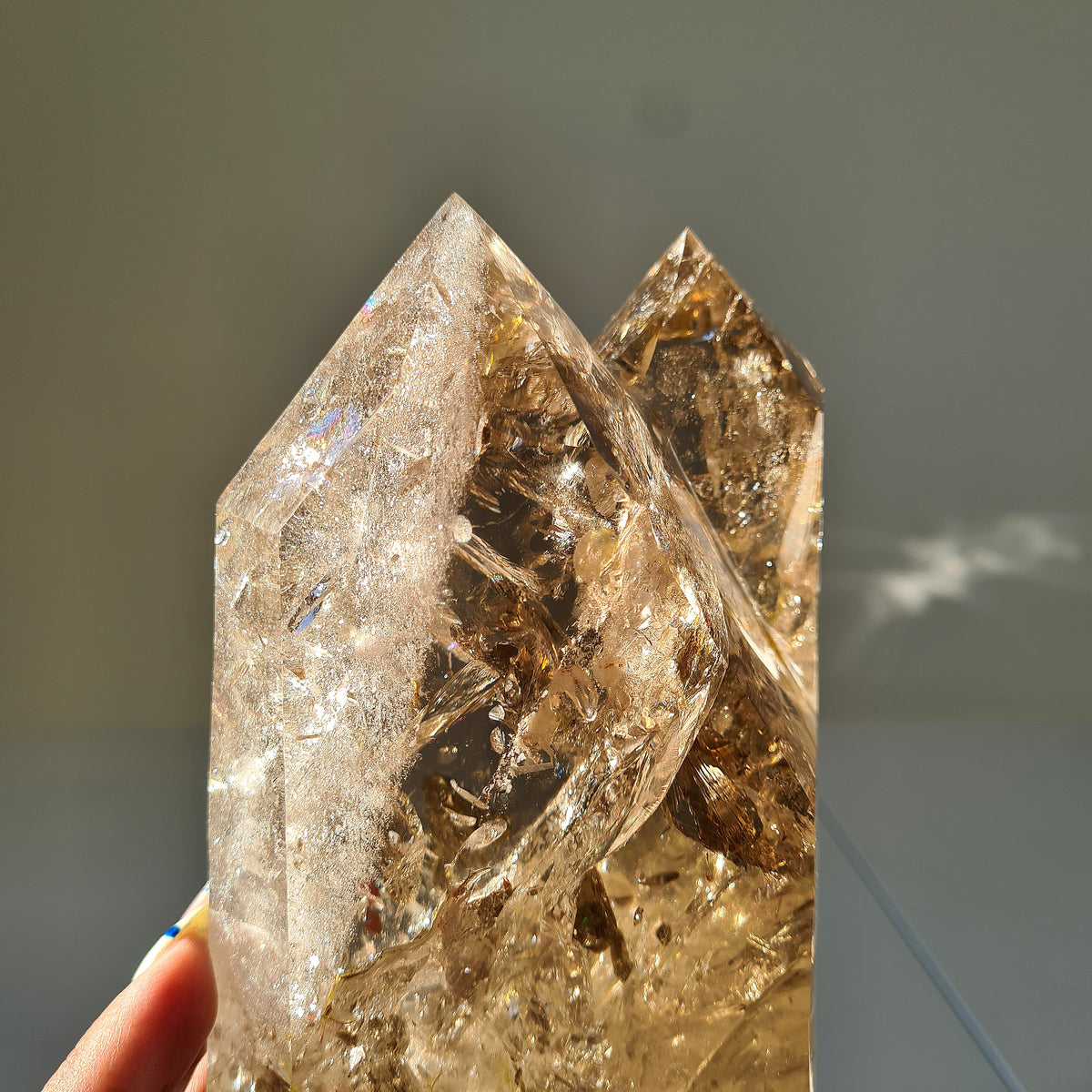 Smokey Citrine Cathedral With Stand| 1.9 kg | Appx 30 cm tall with stand
