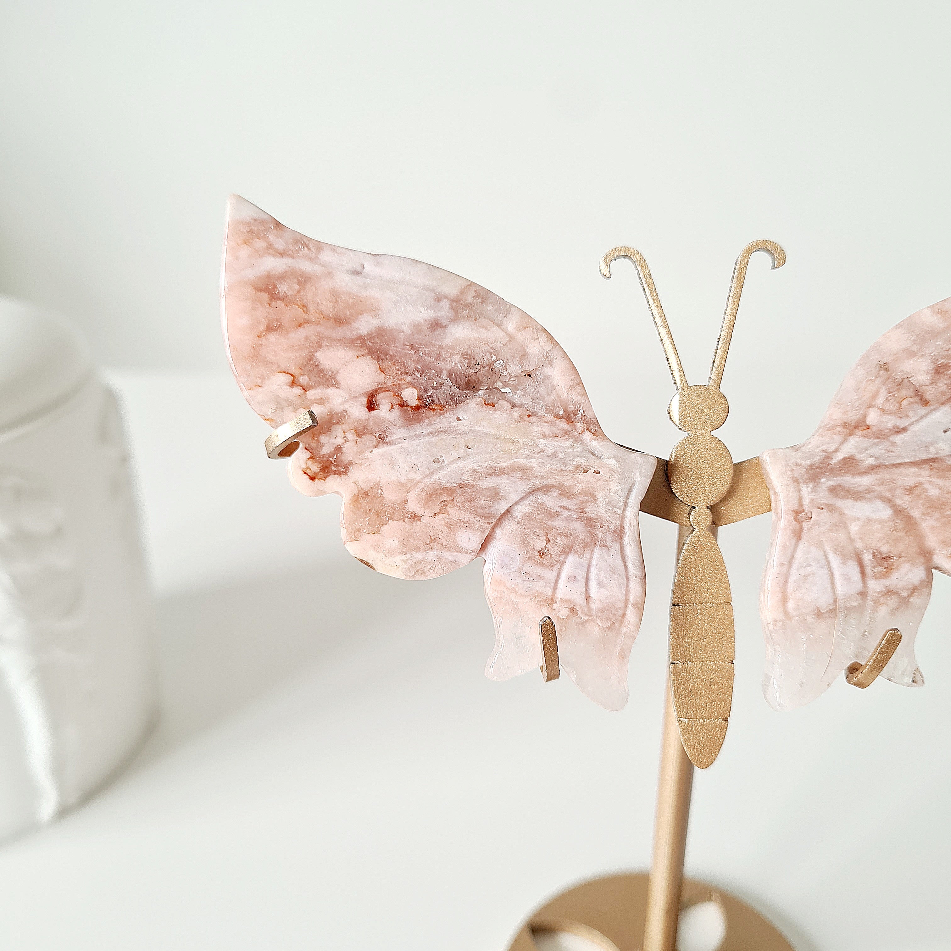 Flower Agate Butterfly 🦋 | Small | 14.5 cm tall with stand