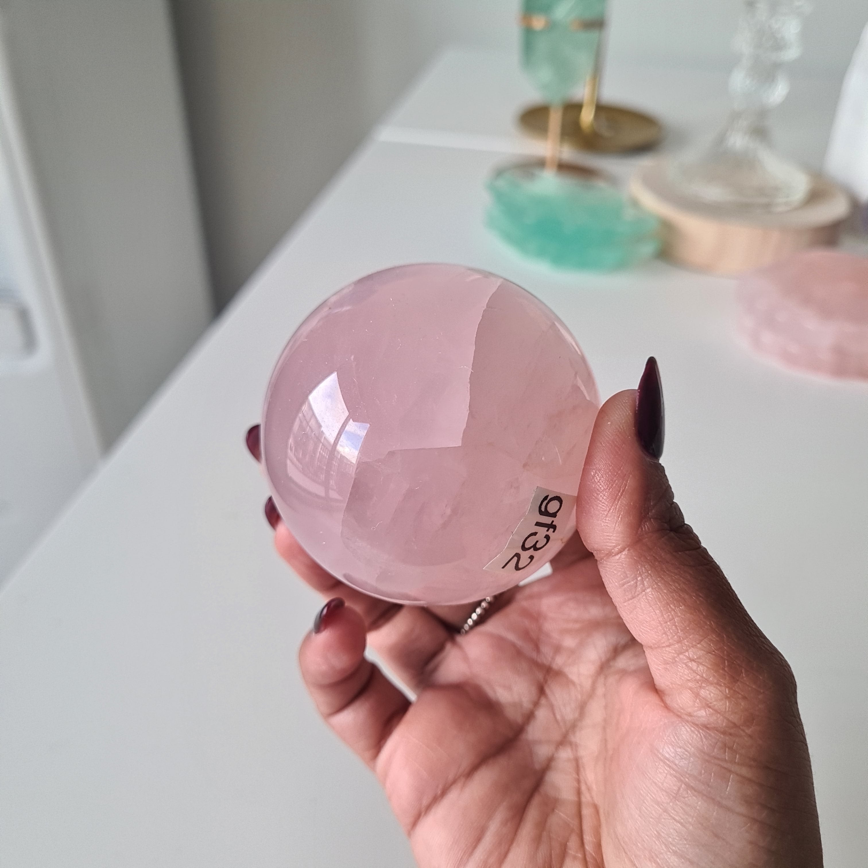 Rose Quartz | Crystal Orb with stand | 339 g