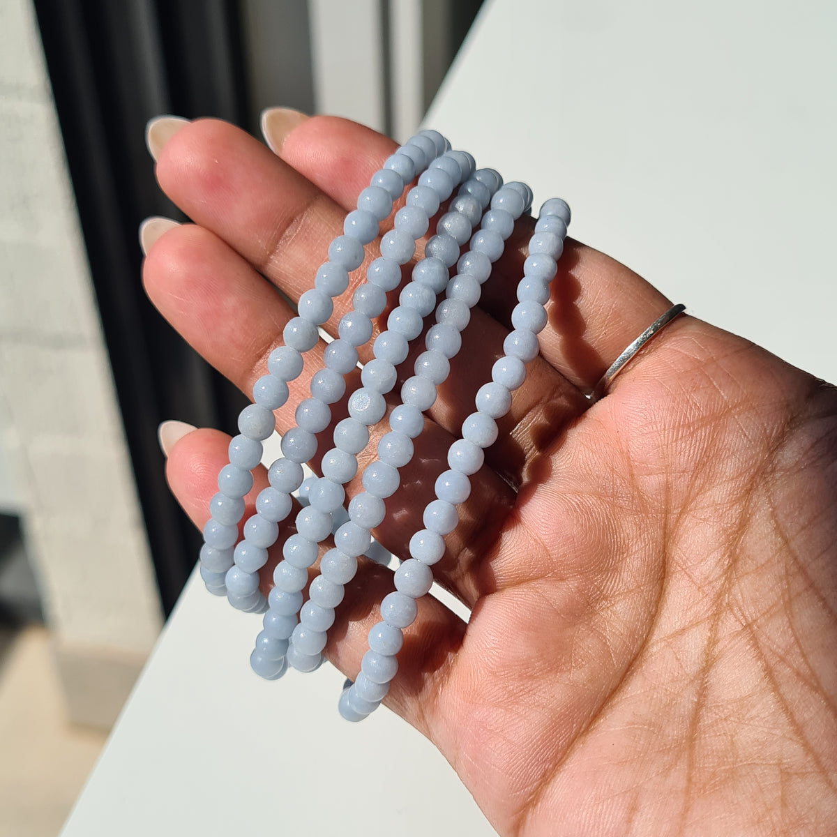 Angelite Crystal Beaded Bracelet | 1 Piece