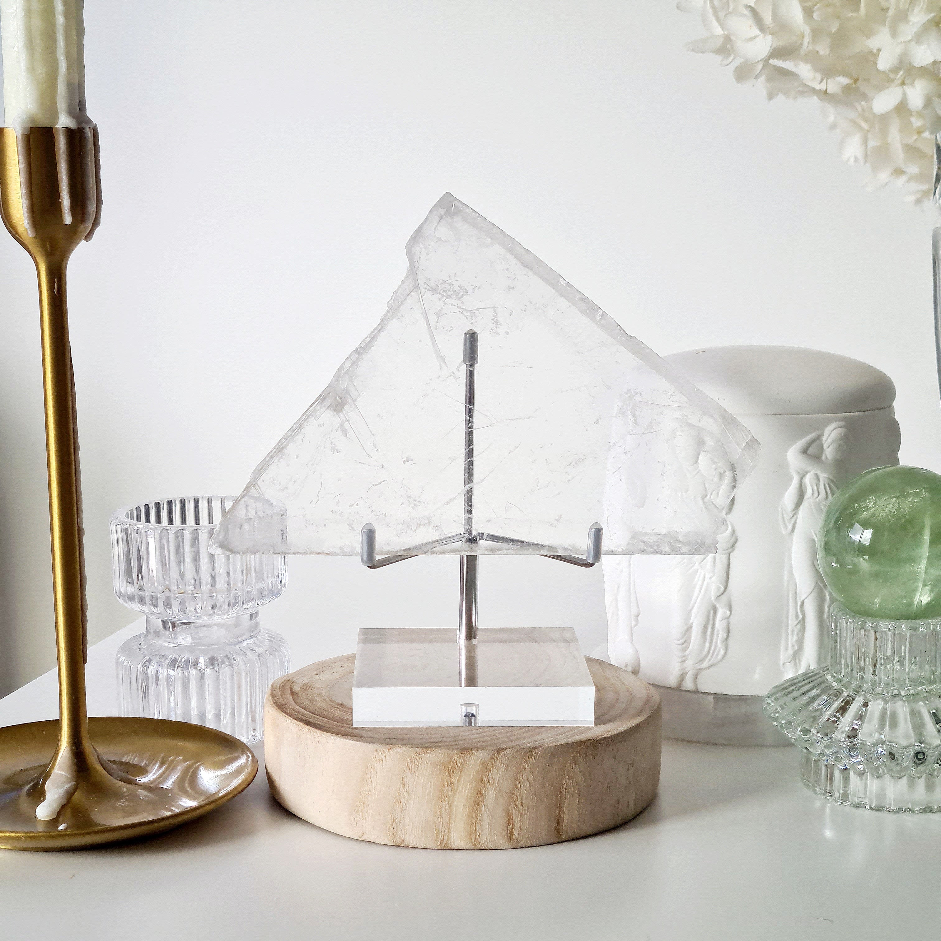 Pure Selenite with stand | From Utah |  201 g