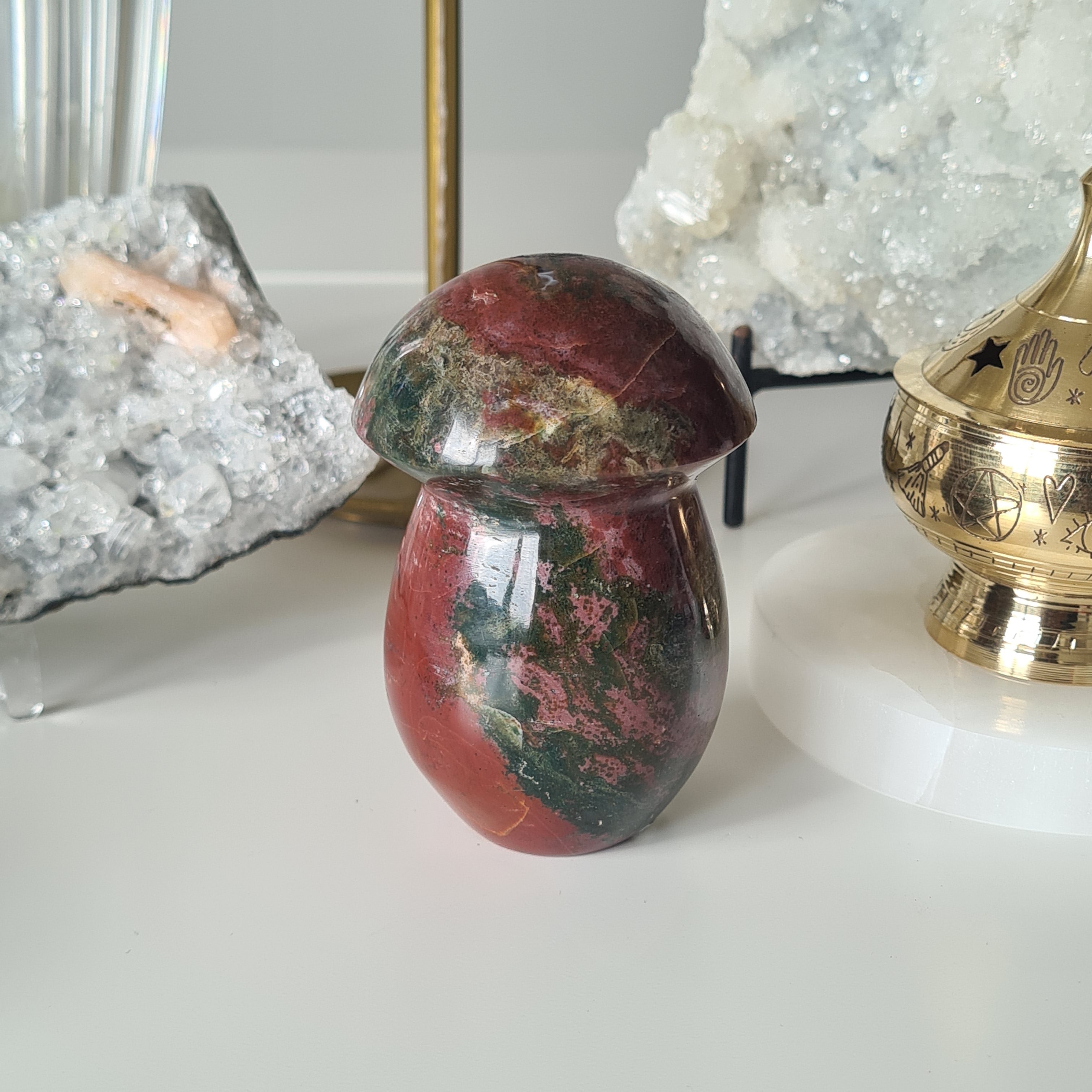 Ocean Jasper Mushroom | Blood Moon | 8.3 cm