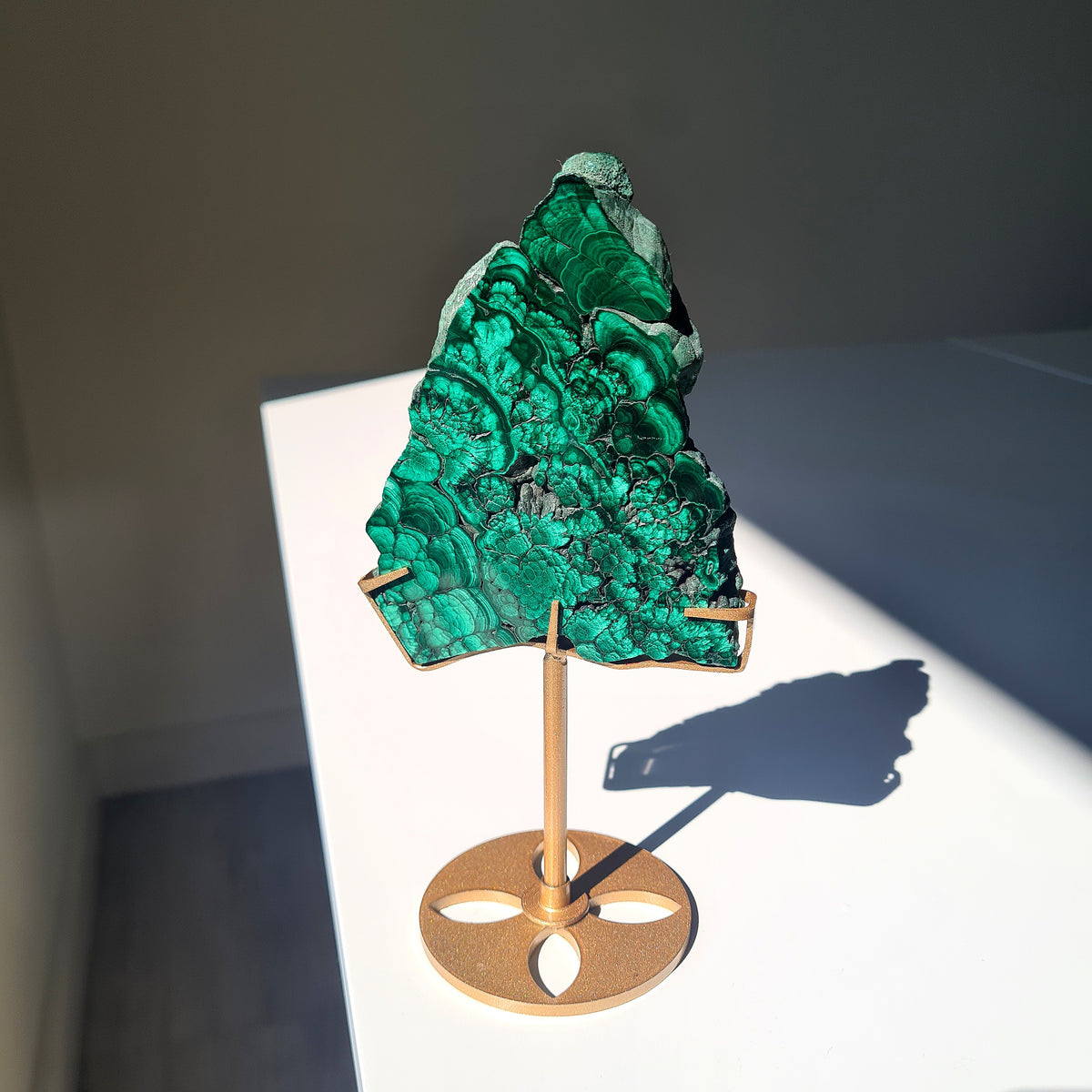 Malachite Crystal Portal | Custom Stand | Piece F