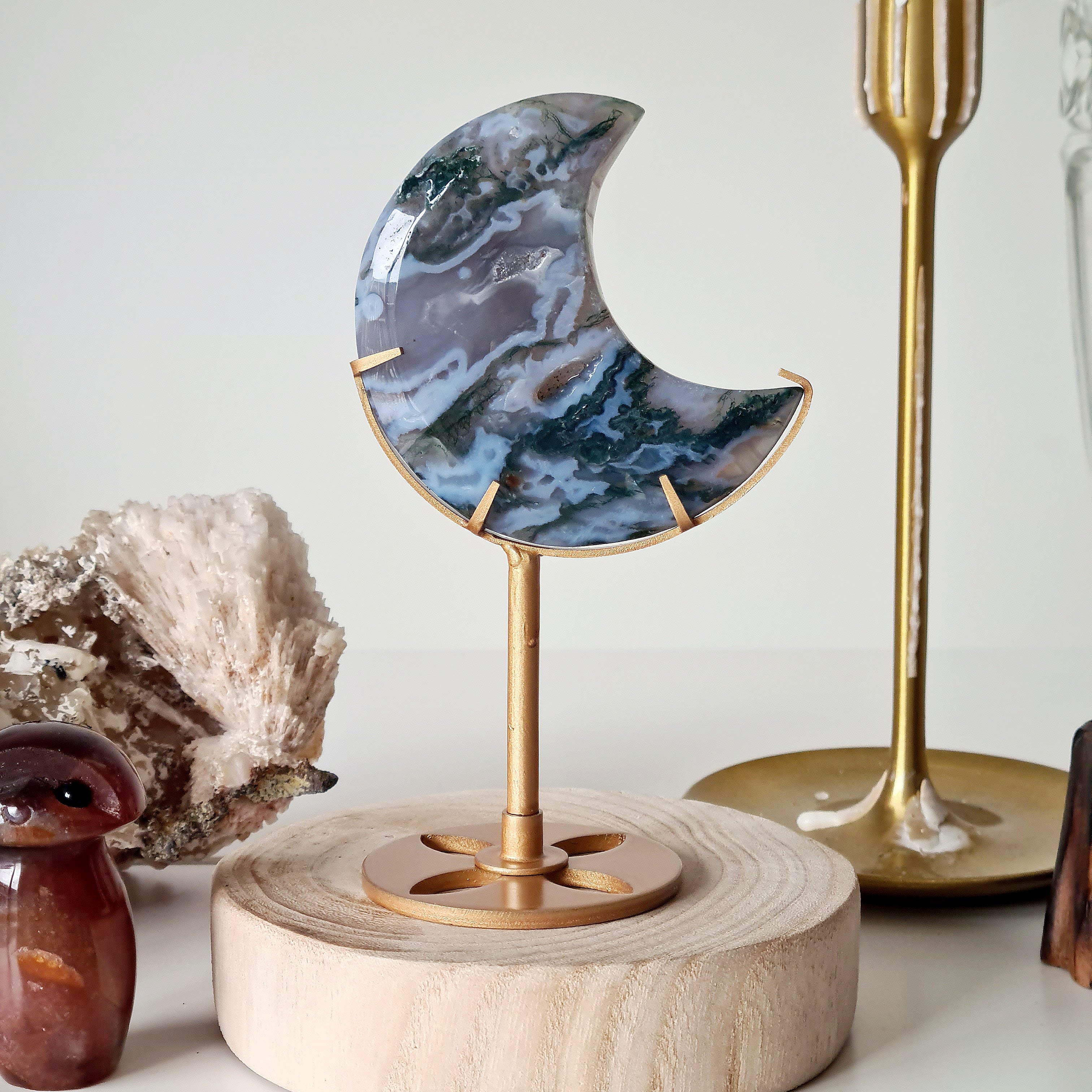 Moss Agate Luna 🌙 | 1 | 8 cm