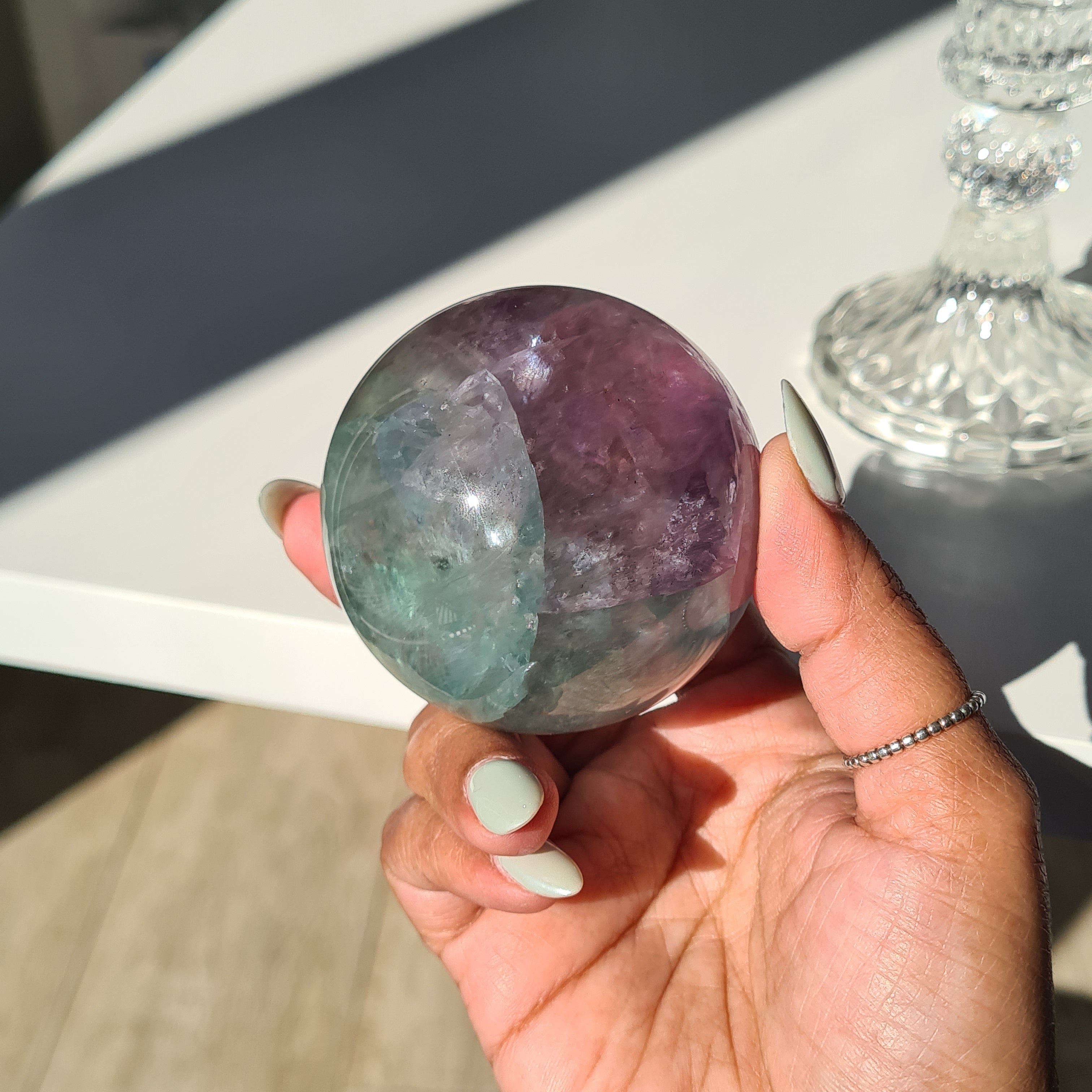 Fluorite Crystal Sphere with stand | C | 345 g