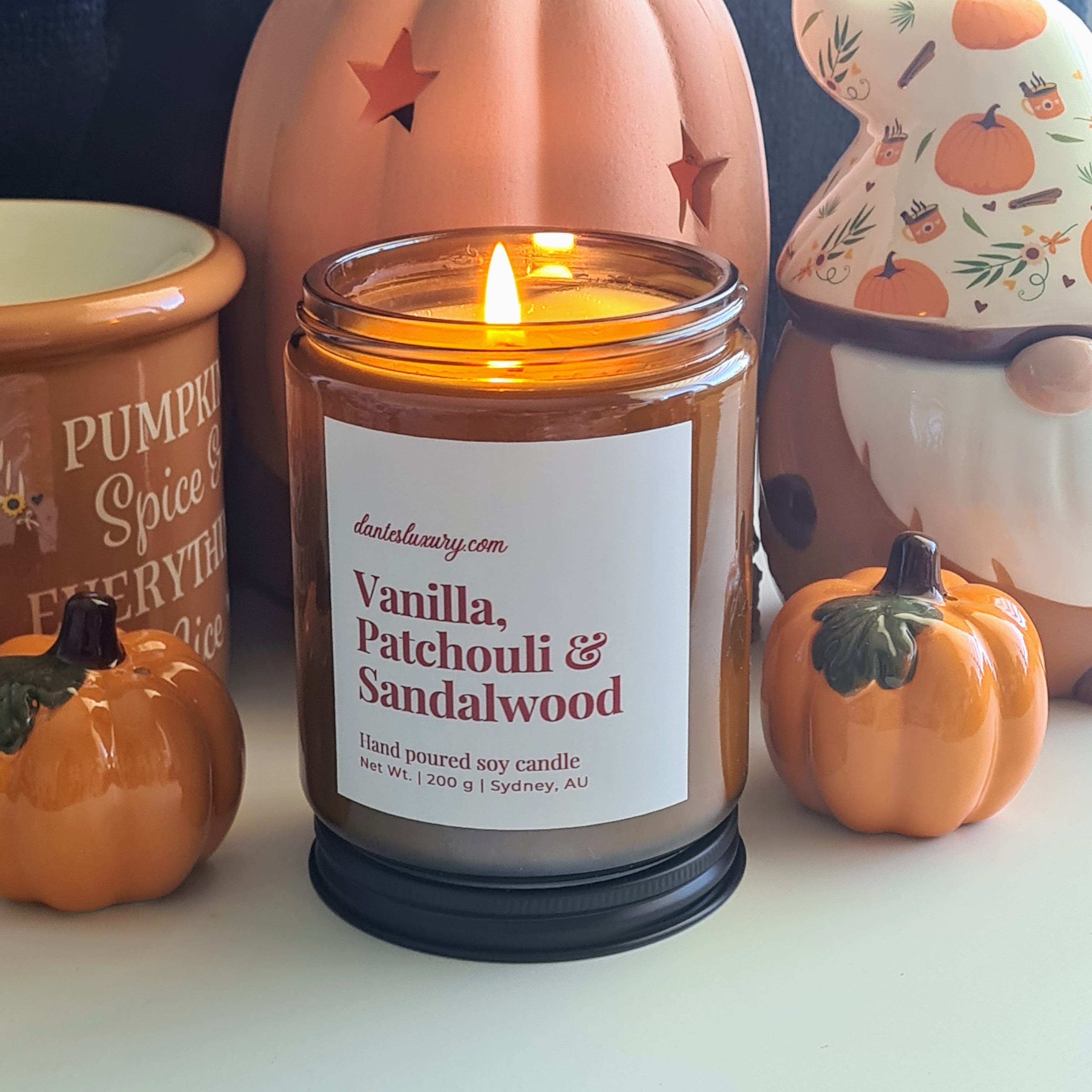 Vanilla, Patchouli & Sandalwood Candle | Warm Hearth, Starry Night