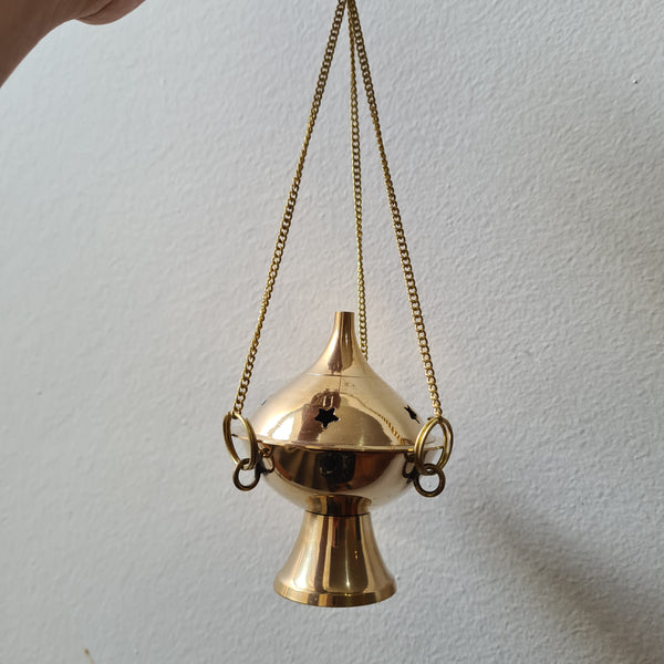 Brass Incense Burner Hanger ~ Mini (Cone Body)