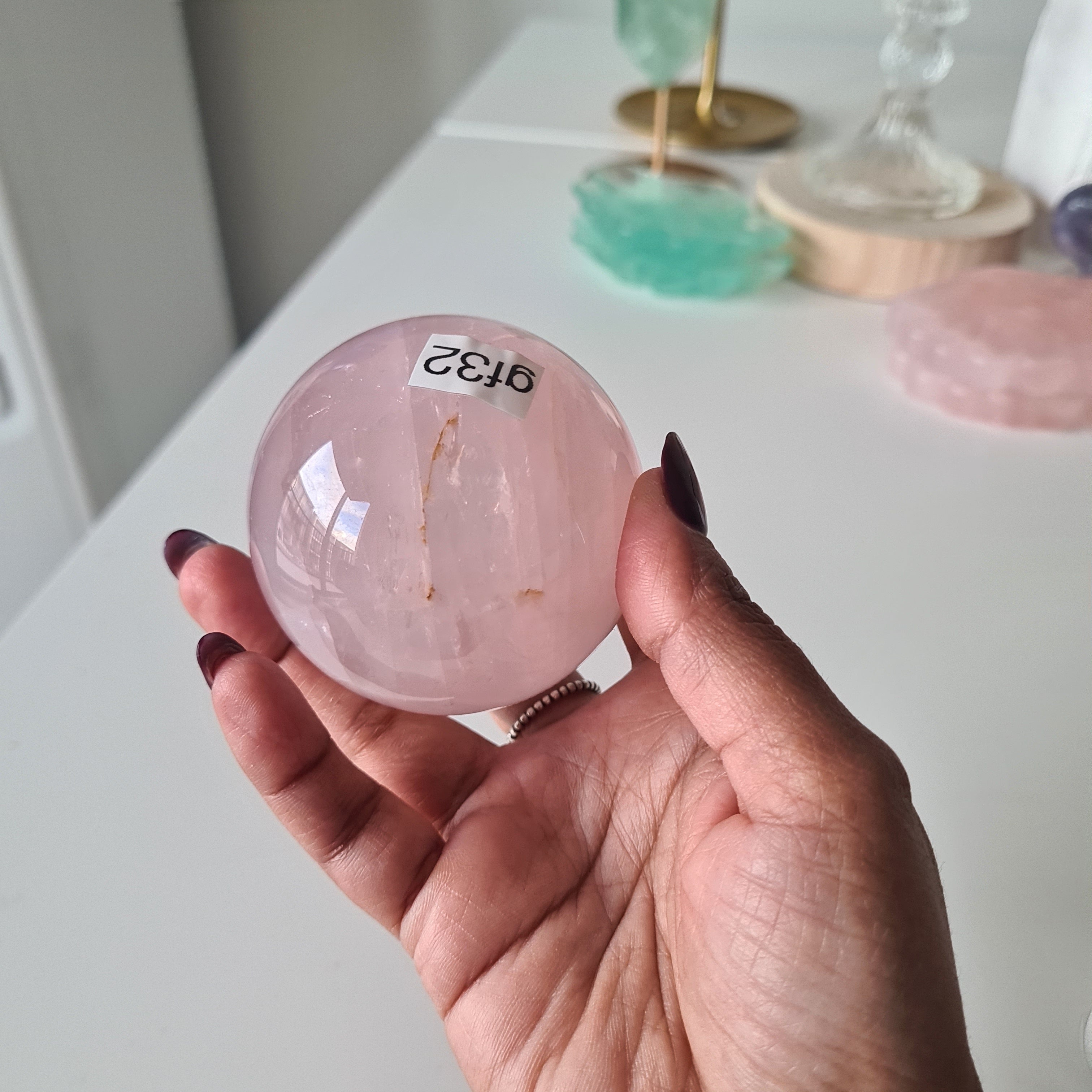 Rose Quartz | Crystal Orb with stand | 339 g