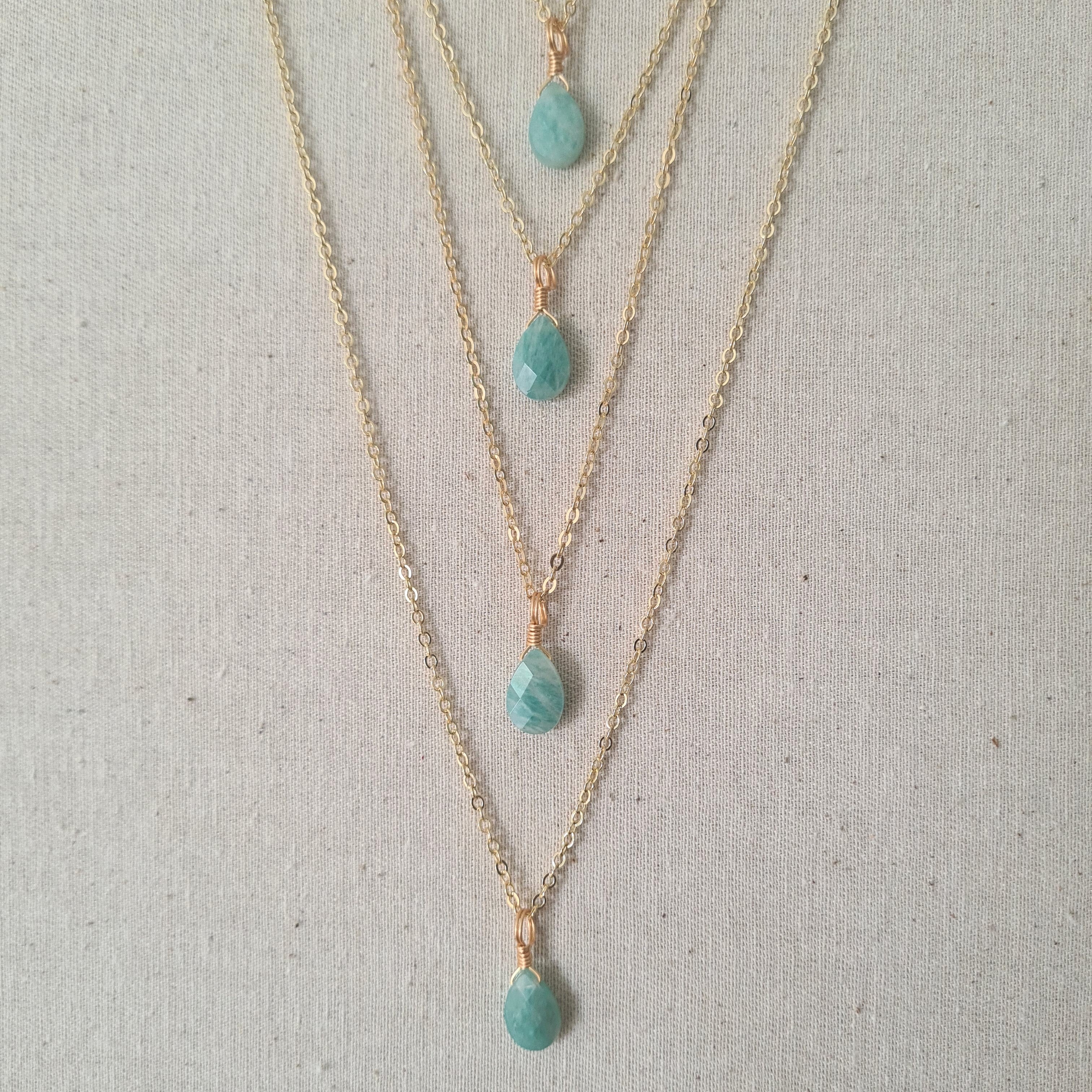 'Amazonite' Necklace ~ Manifestation (Gold)