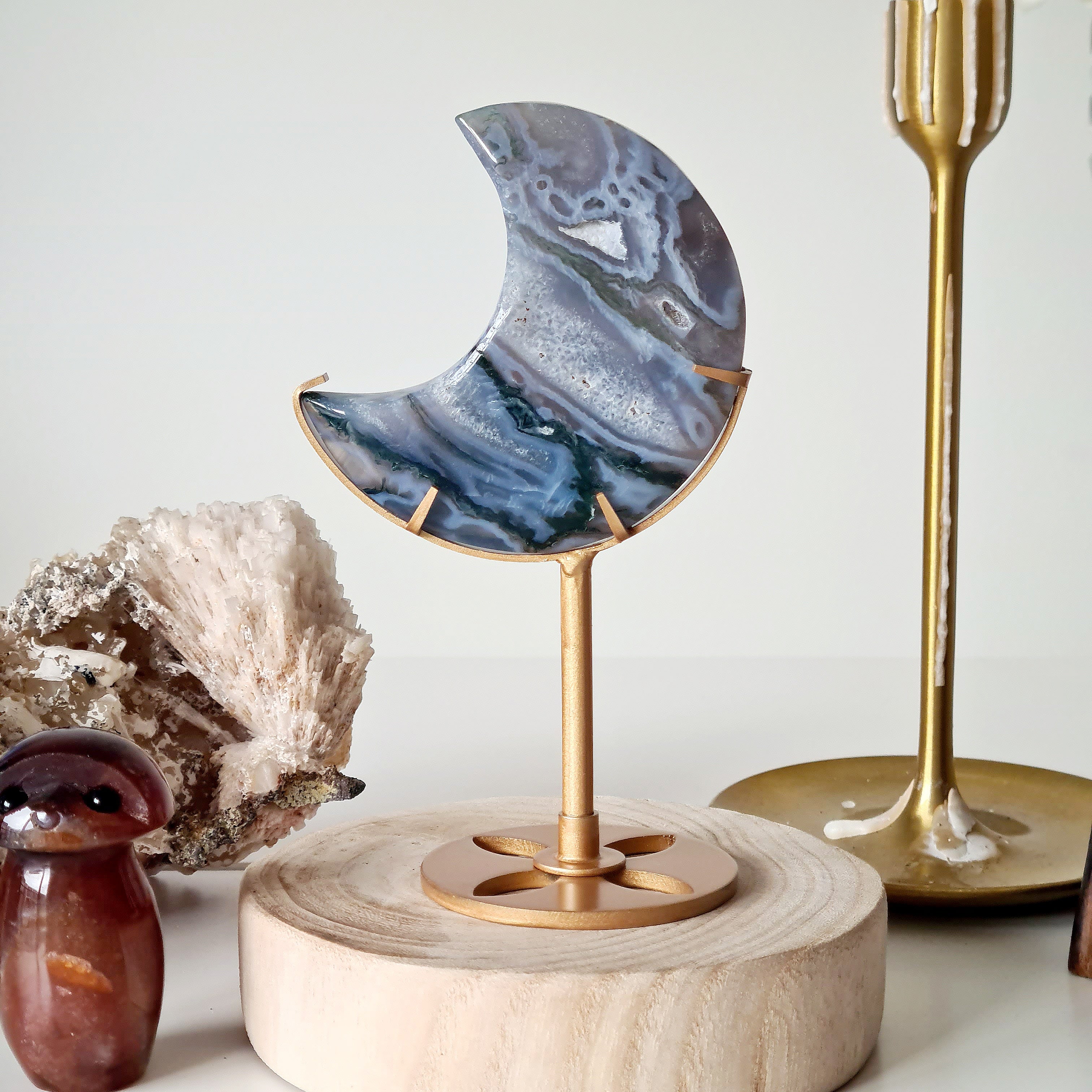 Moss Agate Luna 🌙 | 1 | 8 cm