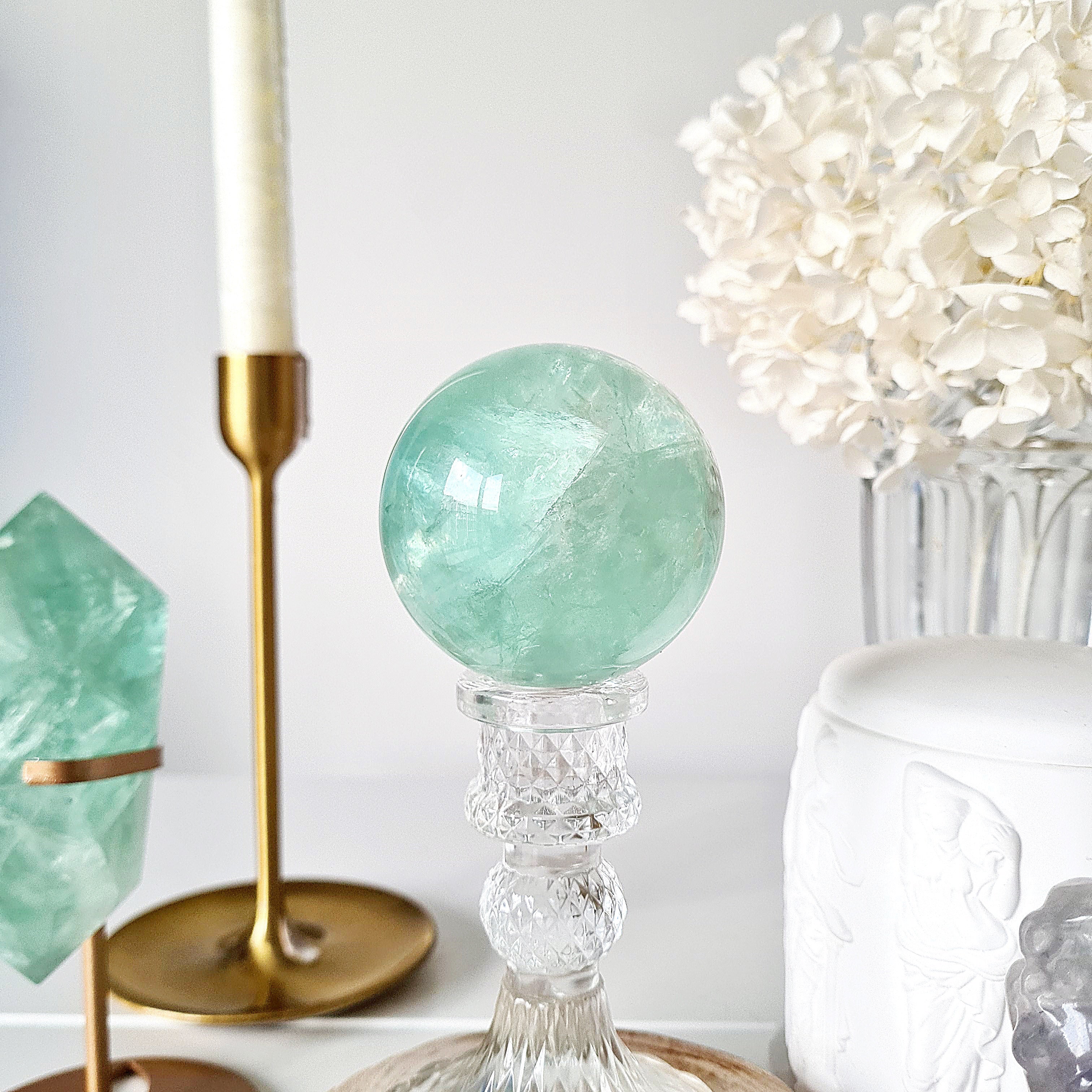 Blue Lake Fluorite with stand  | C |  423 g