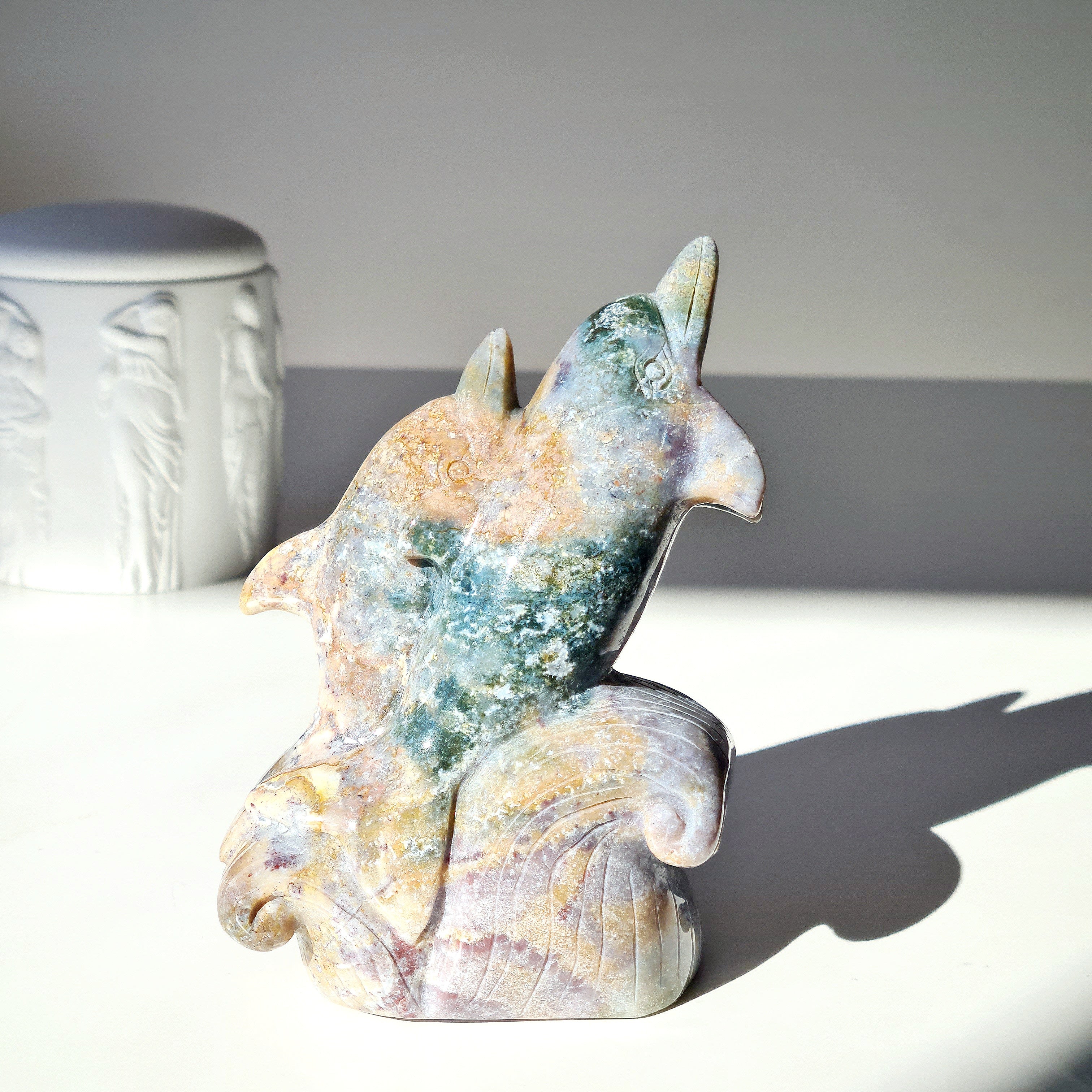 Ocean Jasper Dolphins Carving | 770 g