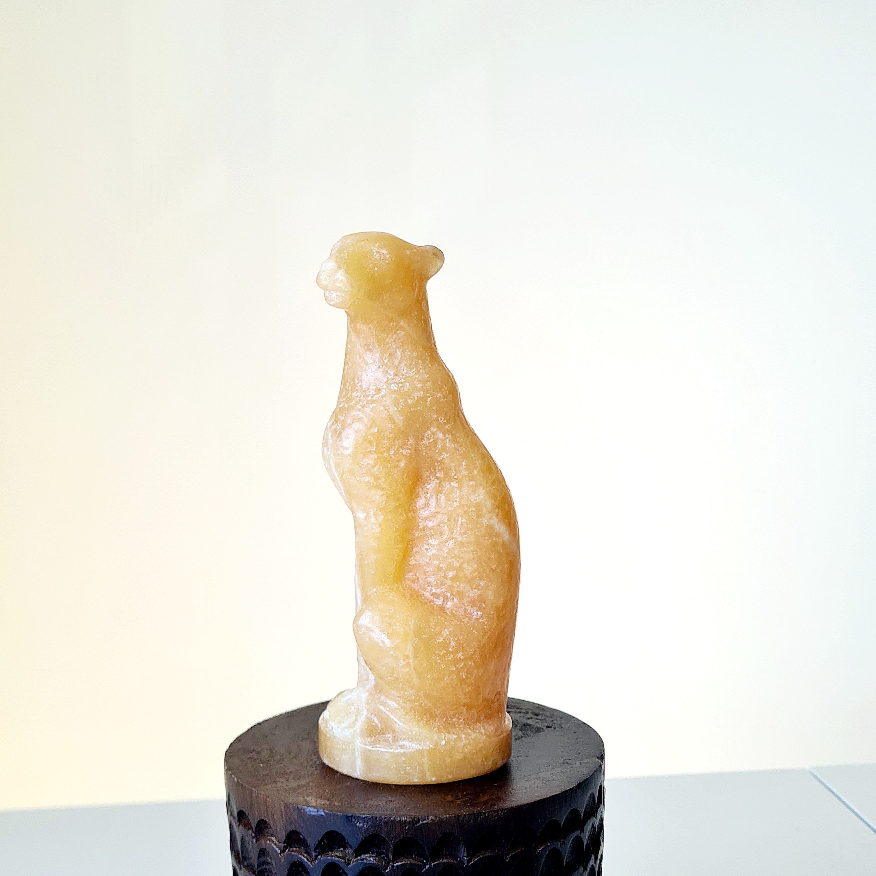 Calcite leopard Carving | 500 g | Appx 15 cm tall