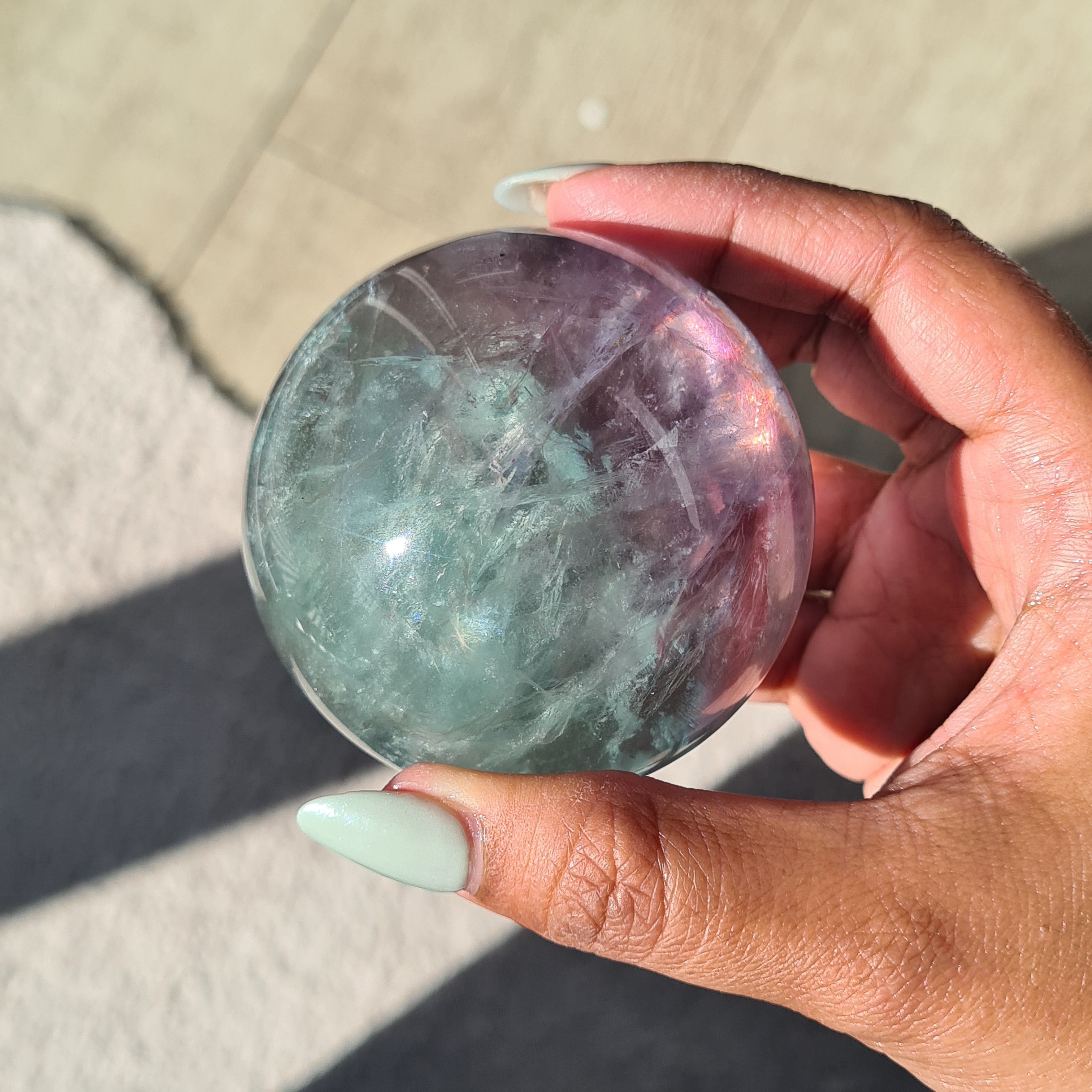 Fluorite Crystal Sphere with stand | B | 390 g