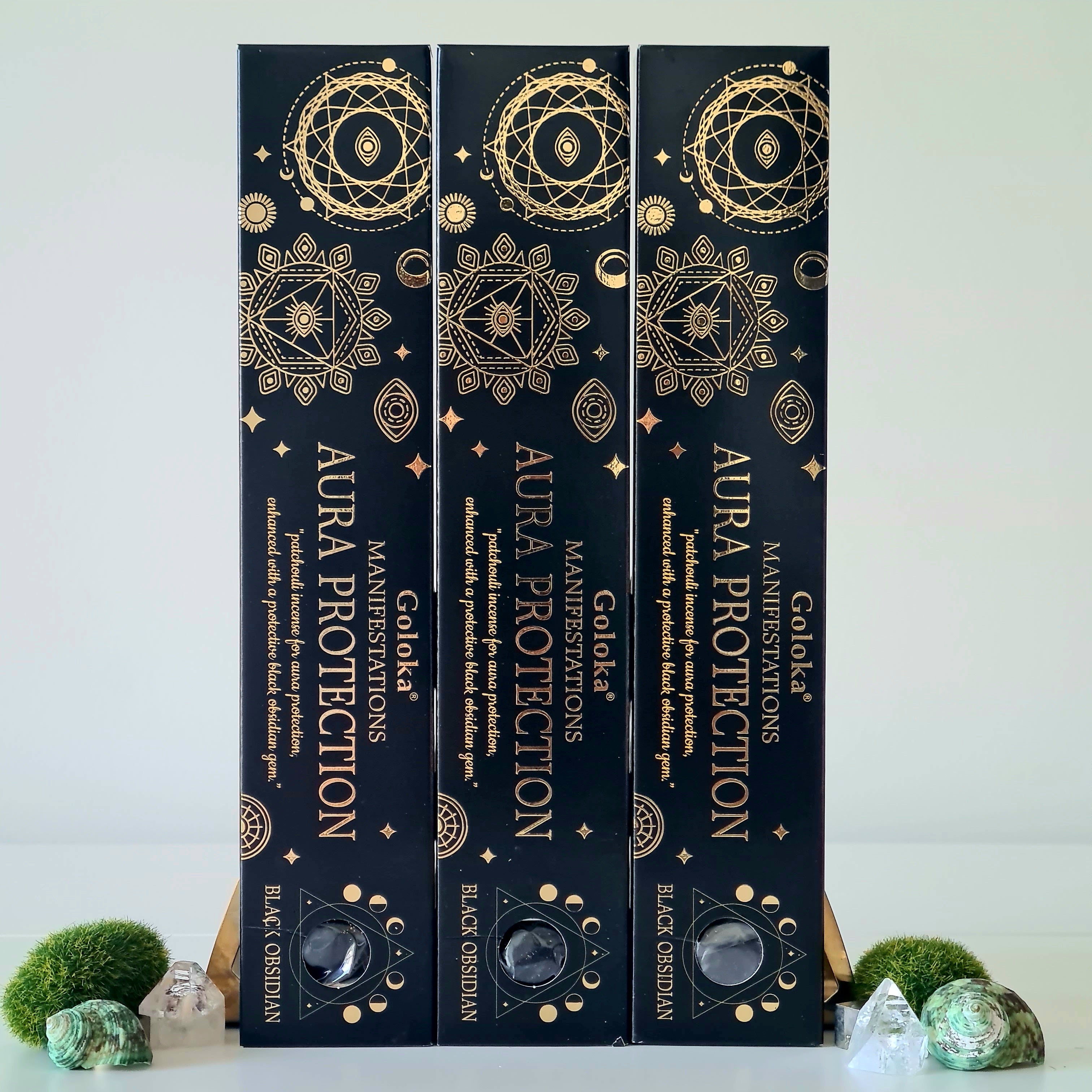 Aura Protection Incense
with Black Obsidian Tumble