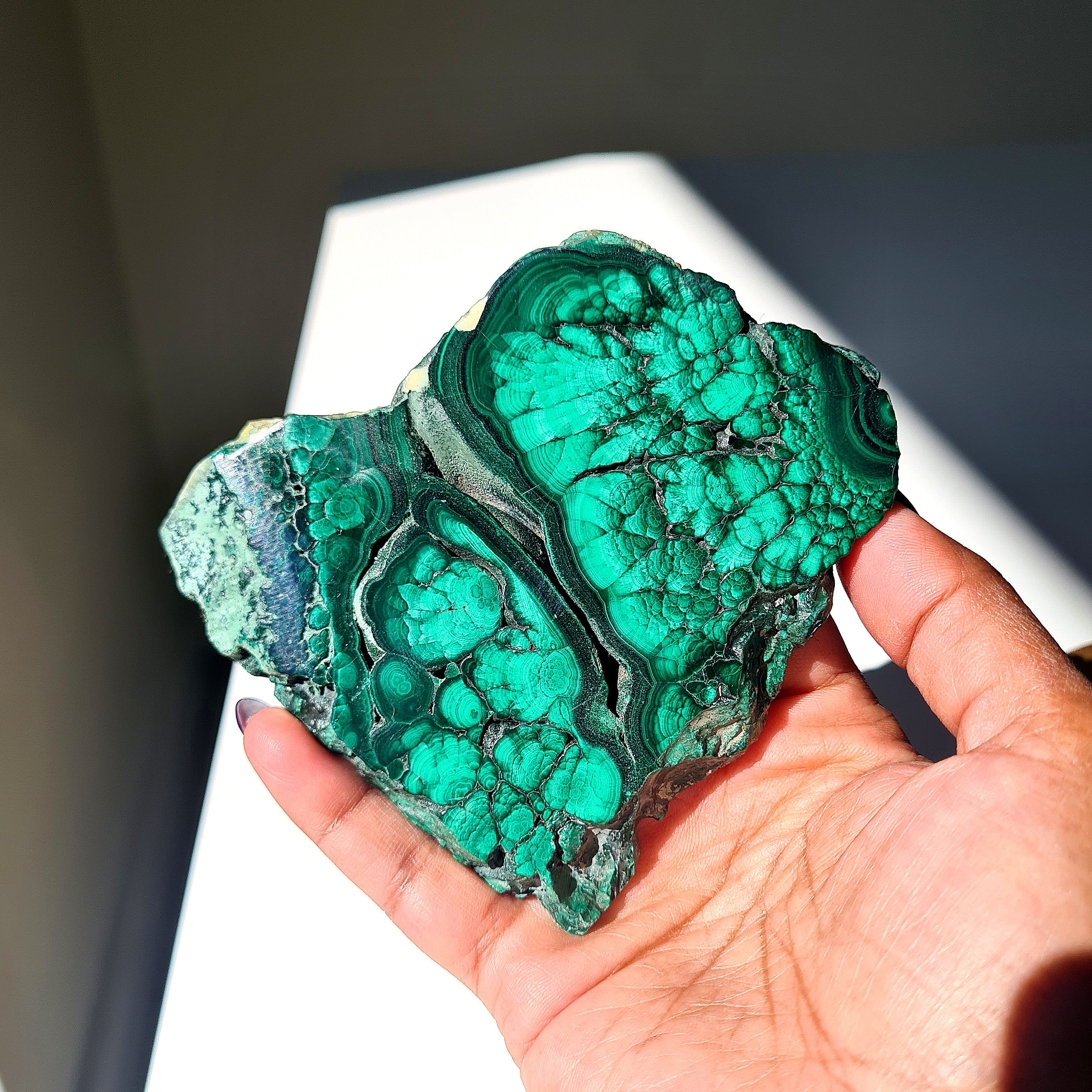 Malachite Crystal Portal | Custom Stand | Piece E