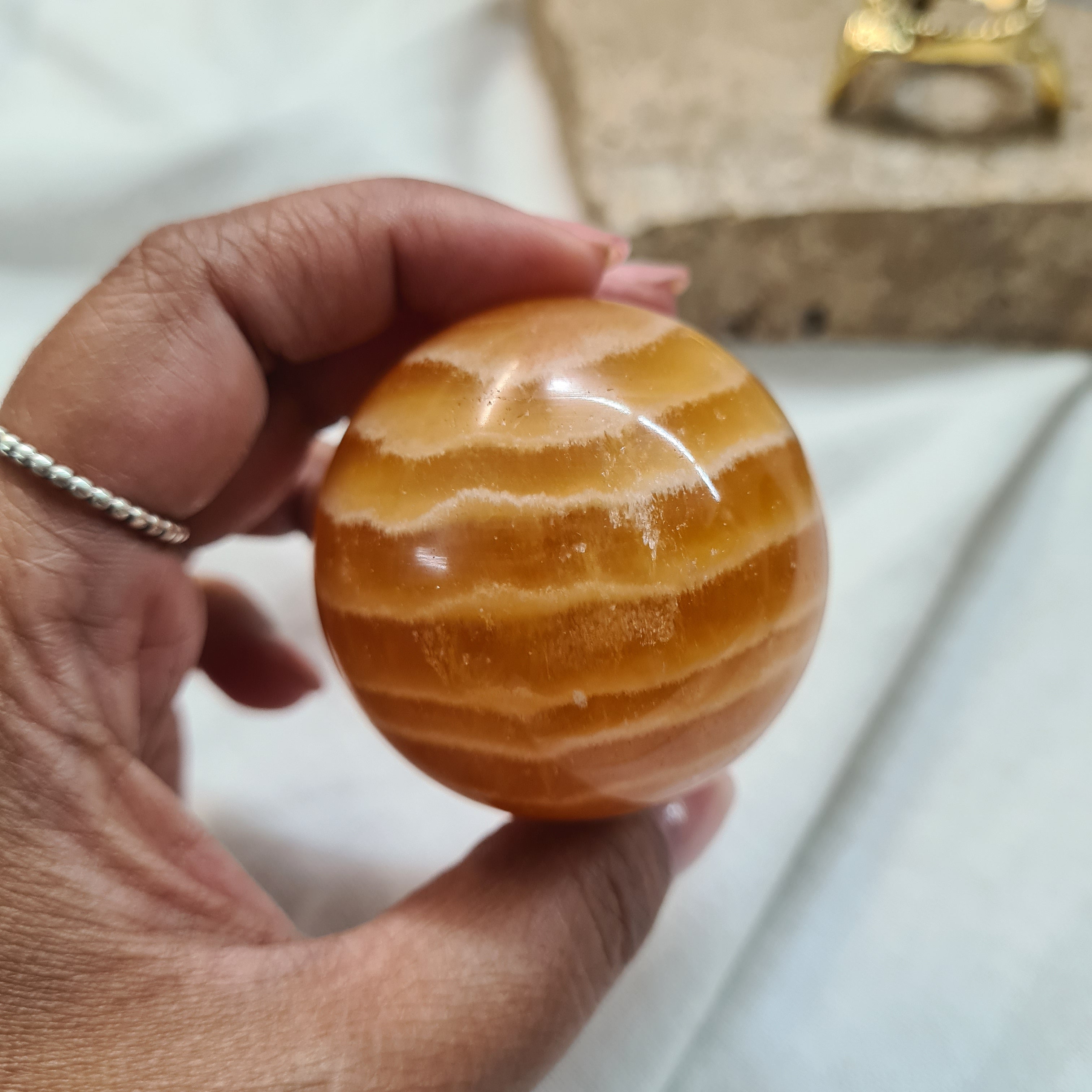 Orange Calcite 🍊 with brass stand | 165 g