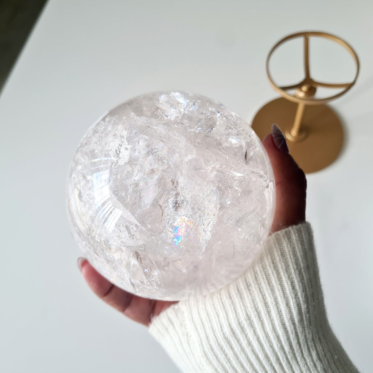 Quartz Sphere With Custom Stand | 1.3 kg | 9.4 cm