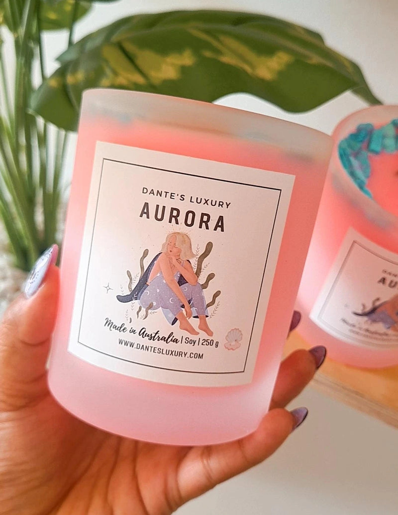 Aurora | Crystal Candle (Coloured) | Good Luck