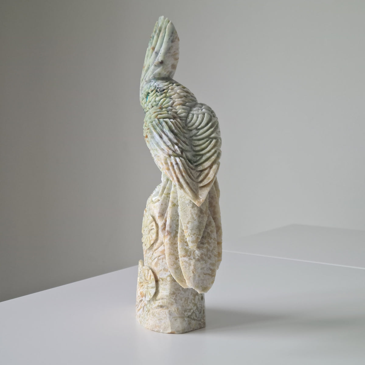 Jade Crystal Bird | Piece B | Handcarved | 24 cm tall