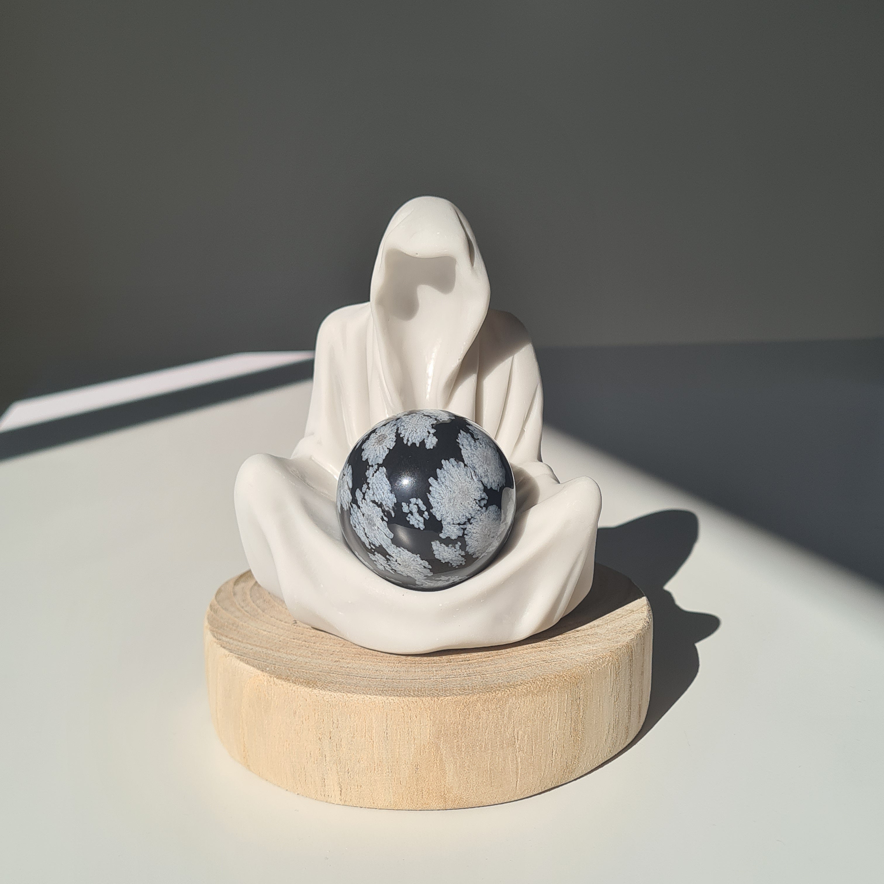 Gate Keeper with Snowflake Obsidian