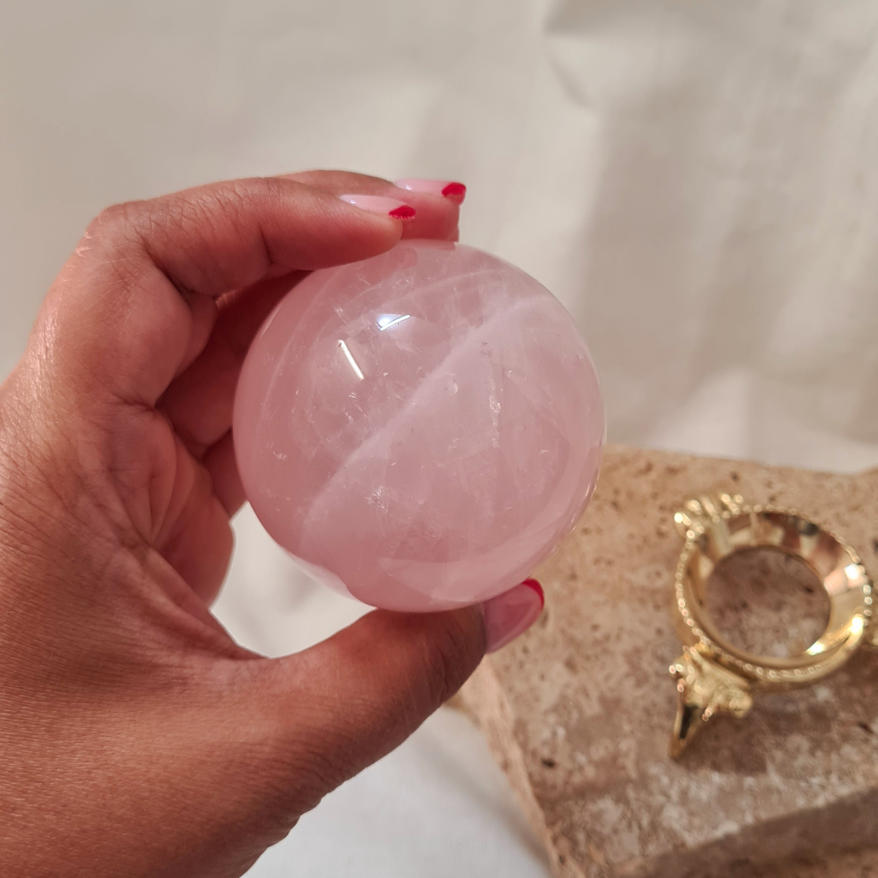 Rose Quartz Sphere With Stand| 249 g