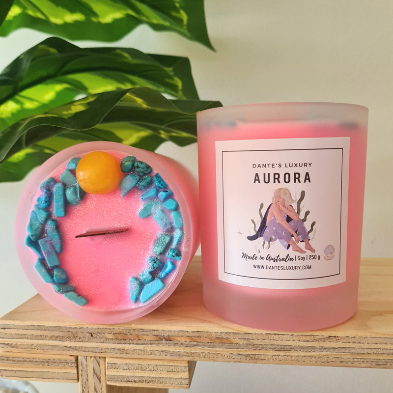 Aurora | Crystal Candle (Coloured) | Good Luck