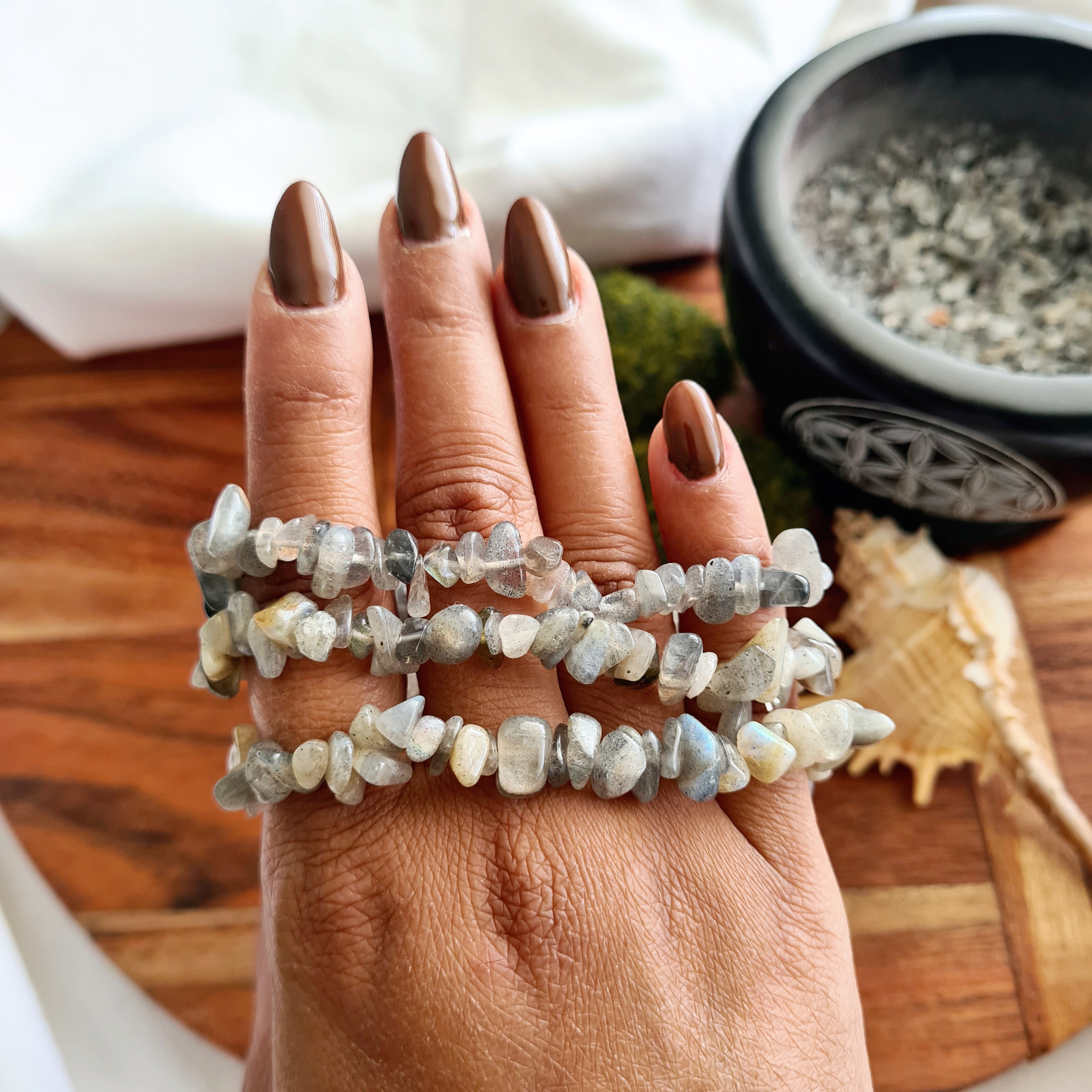 Labradorite Crystal Chips Bracelet | 1 Piece