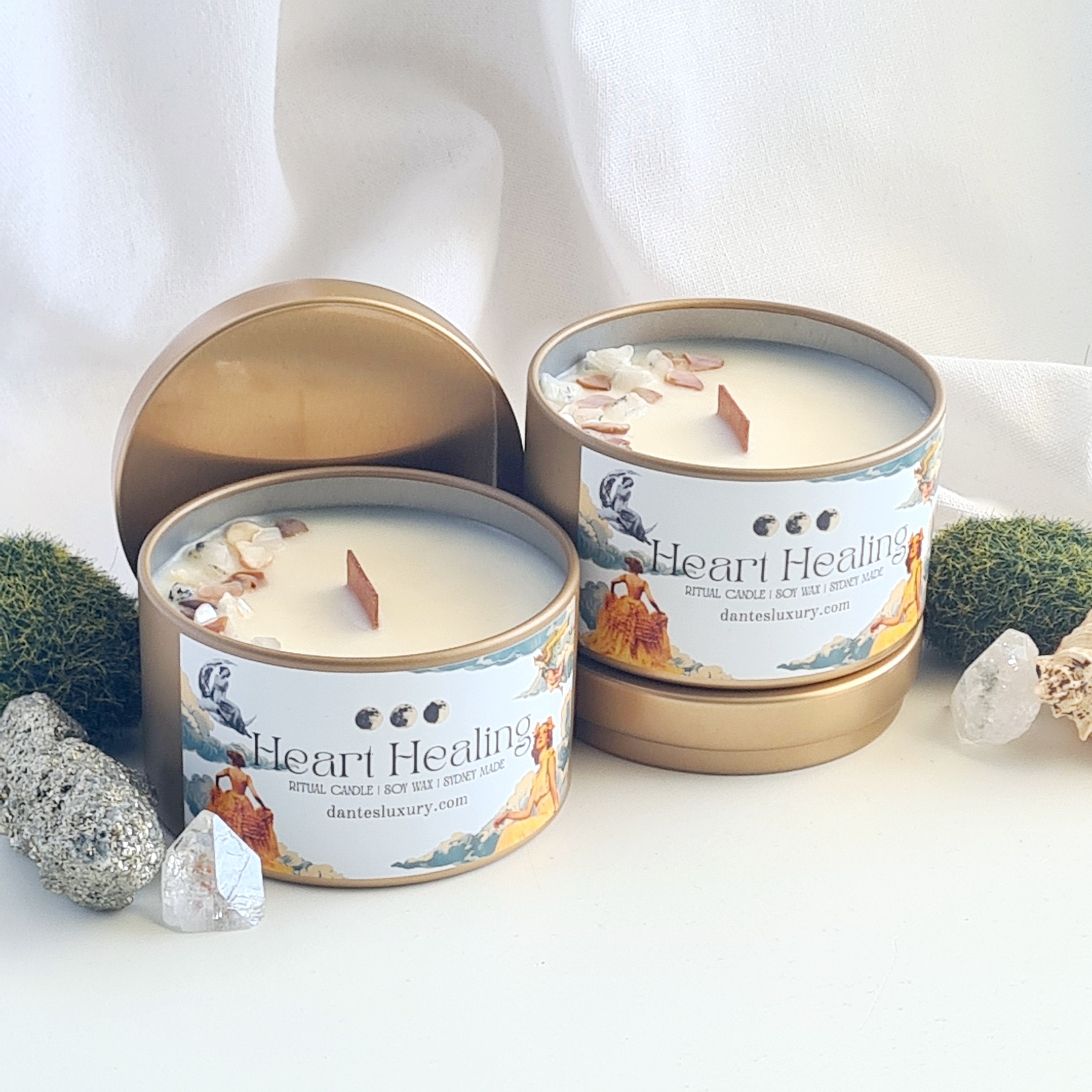 Heart Healing Crystal Candle | Energy of Love & Harmony | 1 Candle