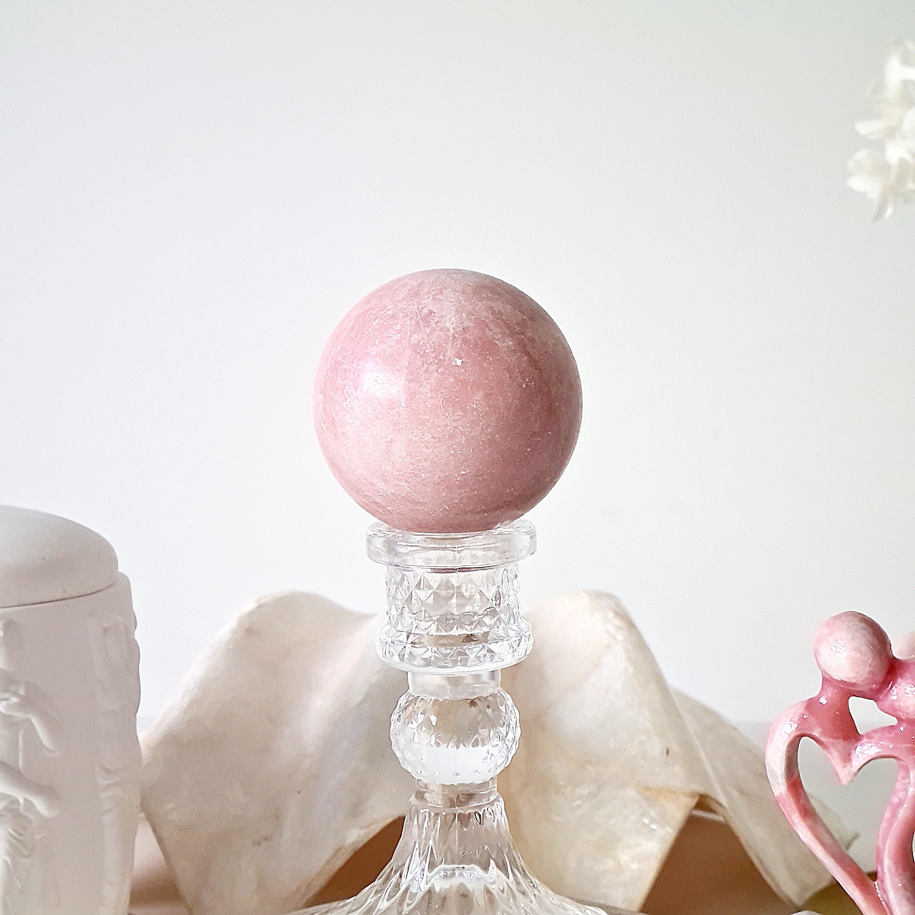 Pink Opal Crystal Sphere with stand | 252 g
