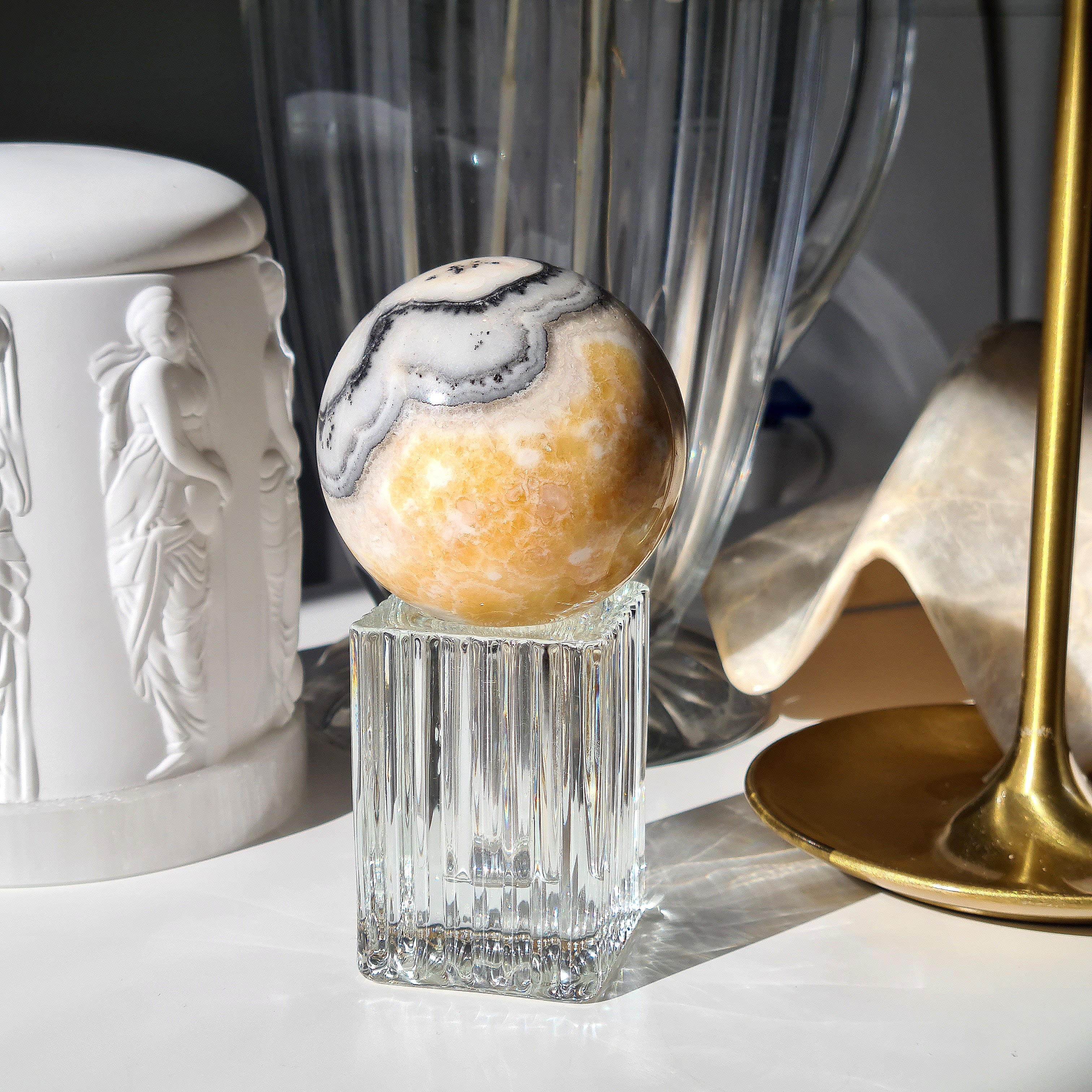Orange Calcite Sphere 🍊 |  279 g