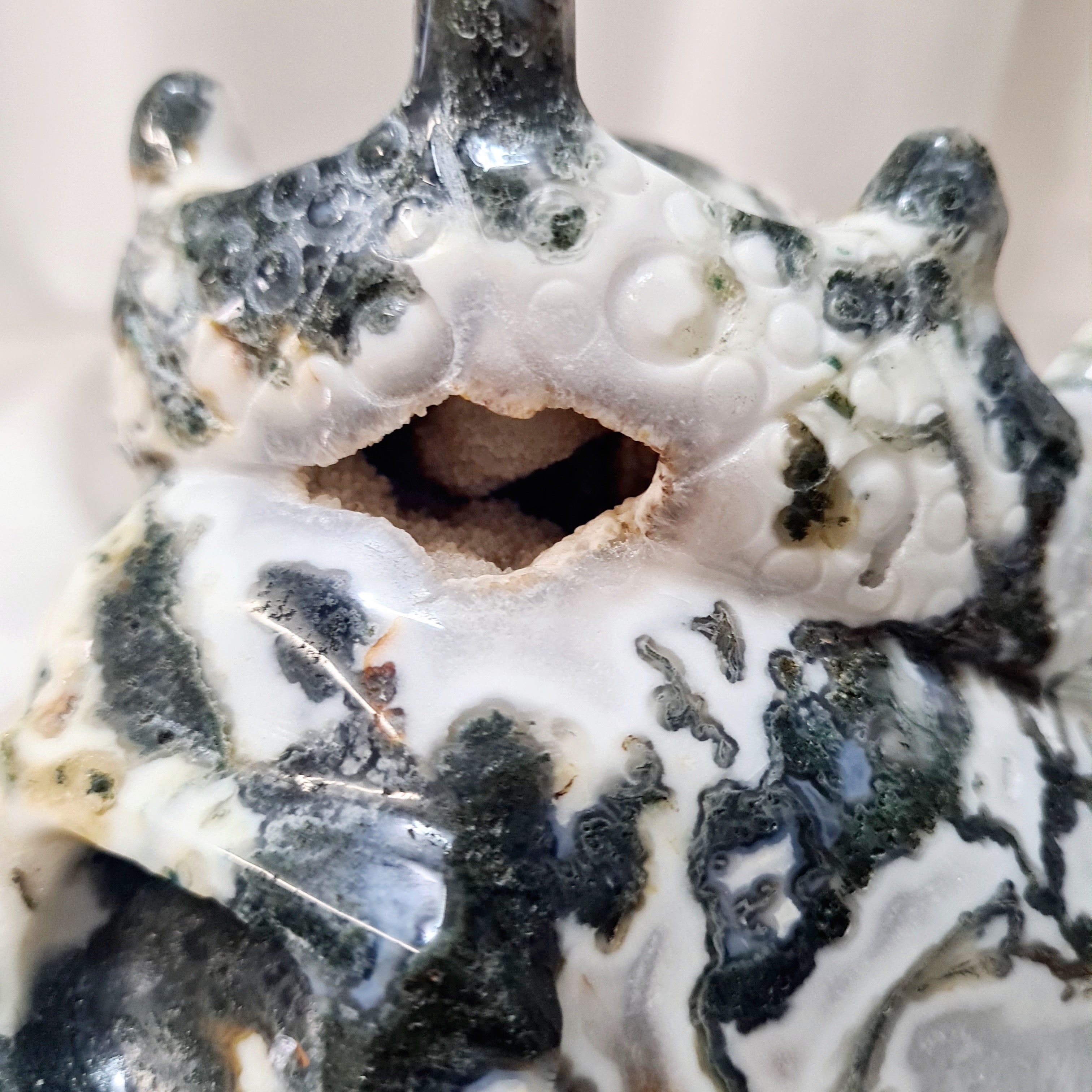 Moss Agate Skull | One of a kind