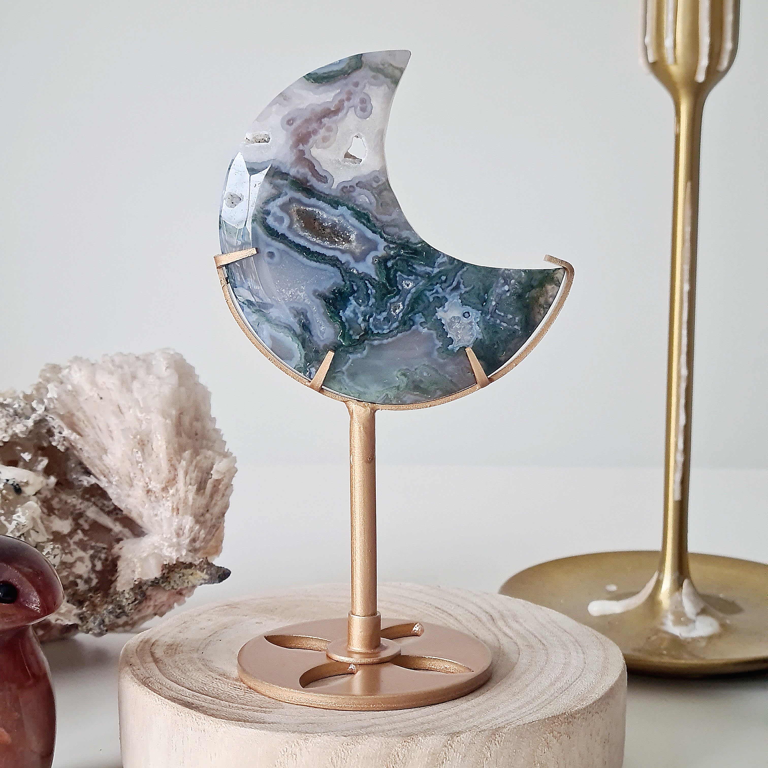 Moss Agate Luna 🌙 | 8 | 7.9 cm