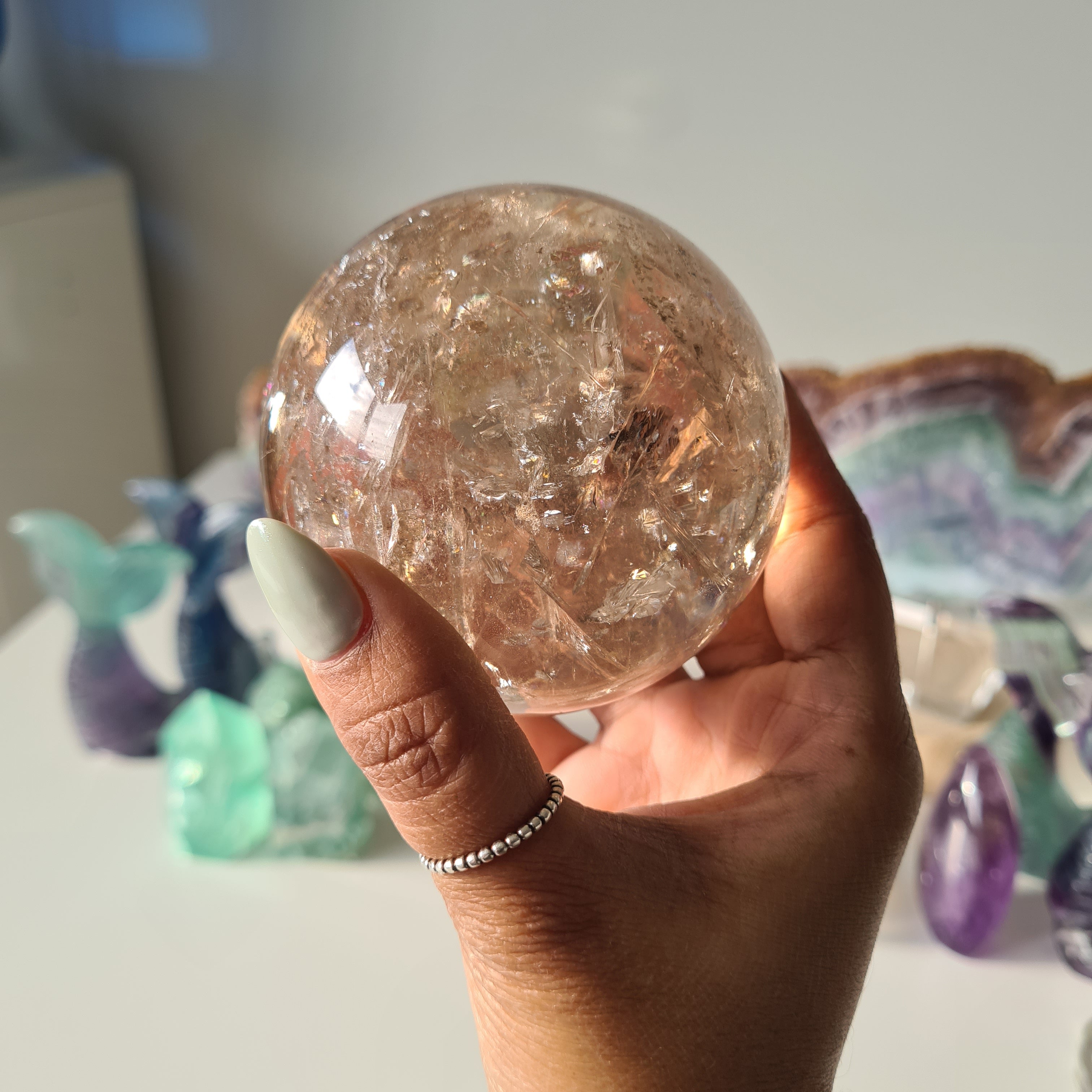 Smokey Citrine Sphere with stand | 600 | 1B