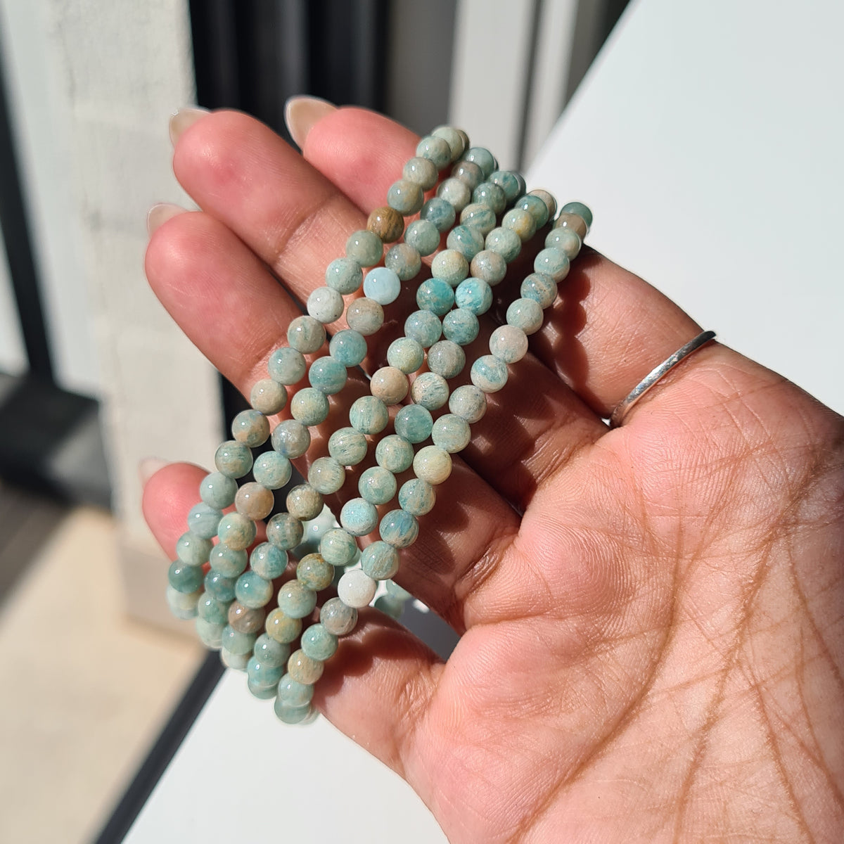 Amazonite crystal beaded bracelet | 1 piece