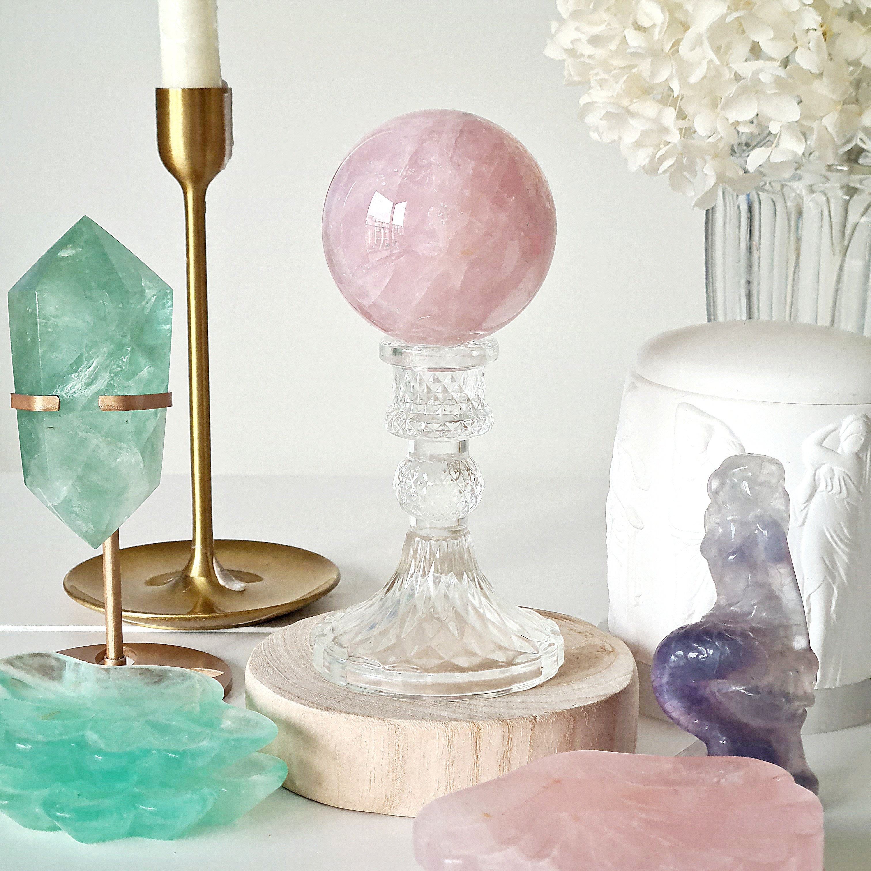 Rose Quartz | Crystal Orb with stand  | 465 g