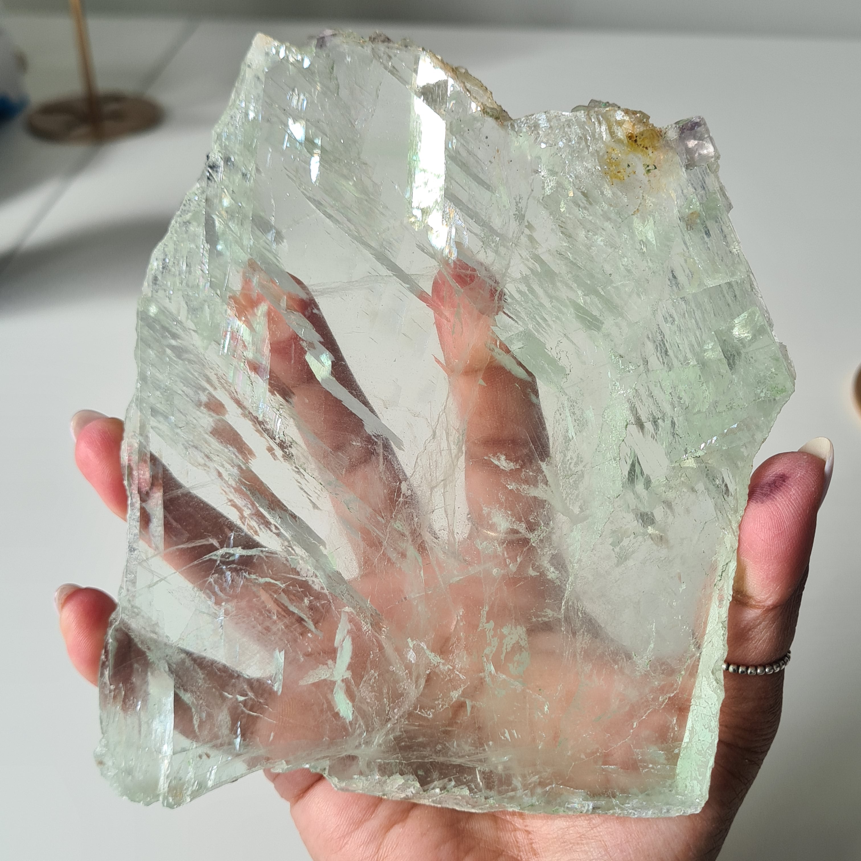 Frozen Lake of Dreams Fluorite Portal on Stand | 24 cm with stand