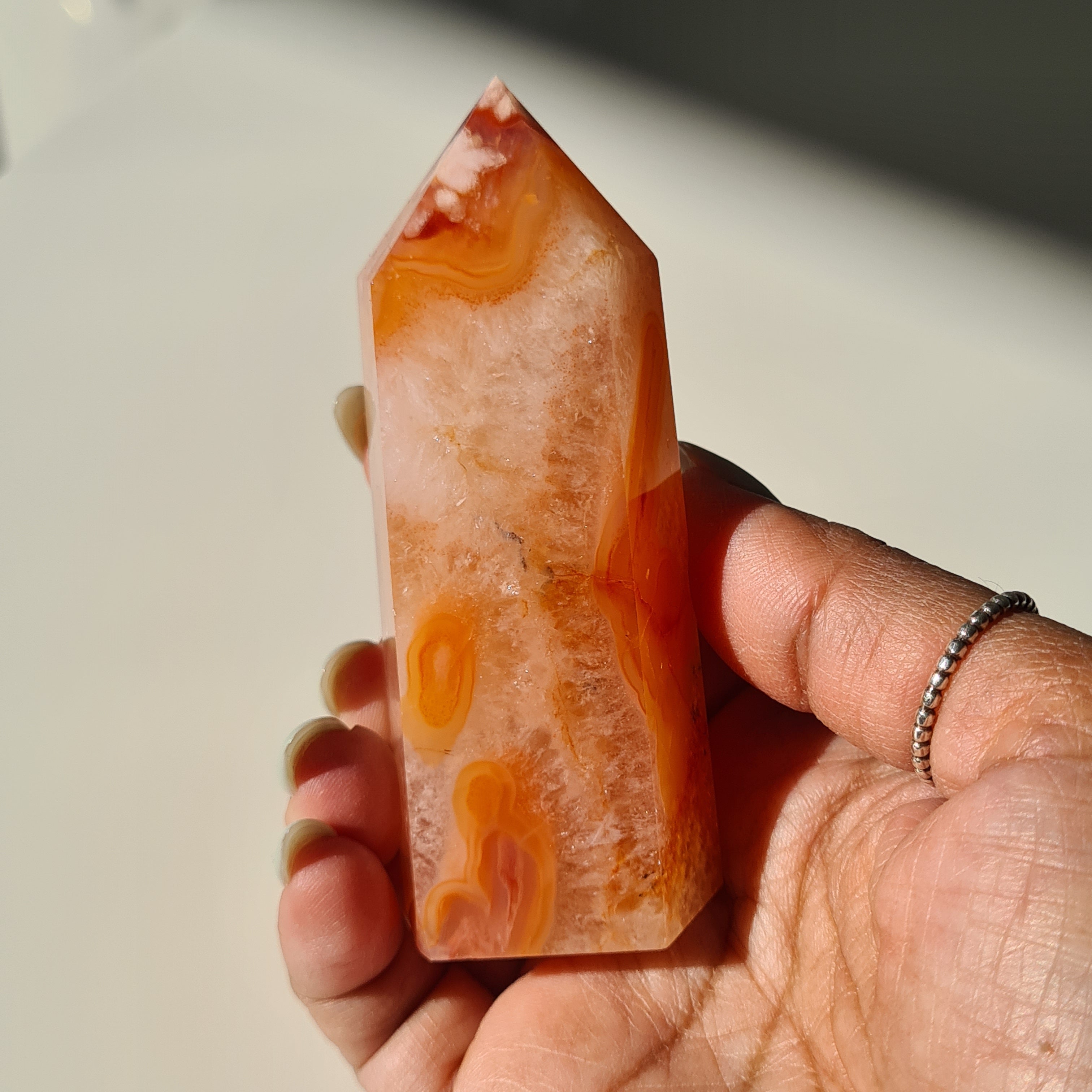Flower Agate Point | E | 8.1 cm tall