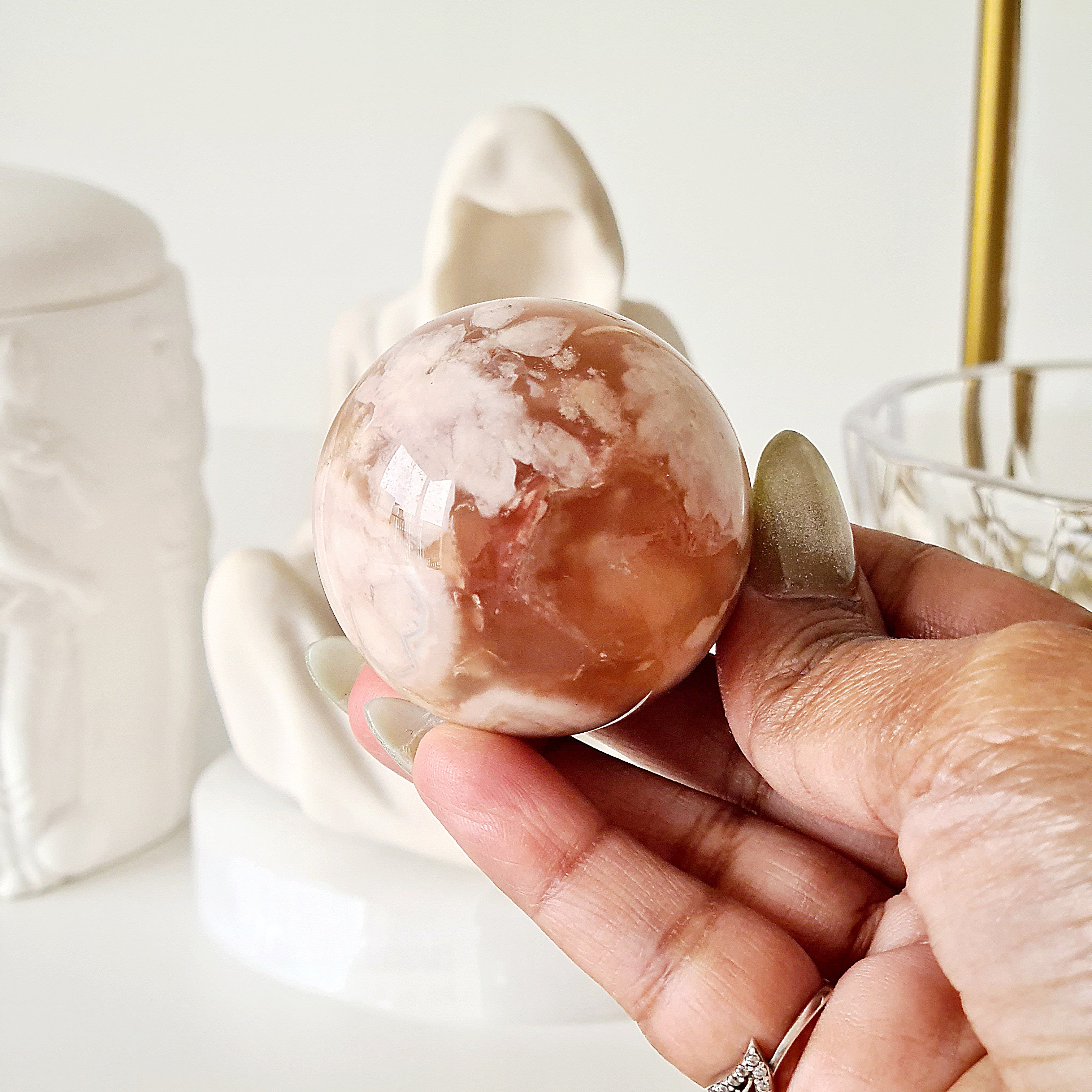 Gate Keeper with Flower Agate Orb