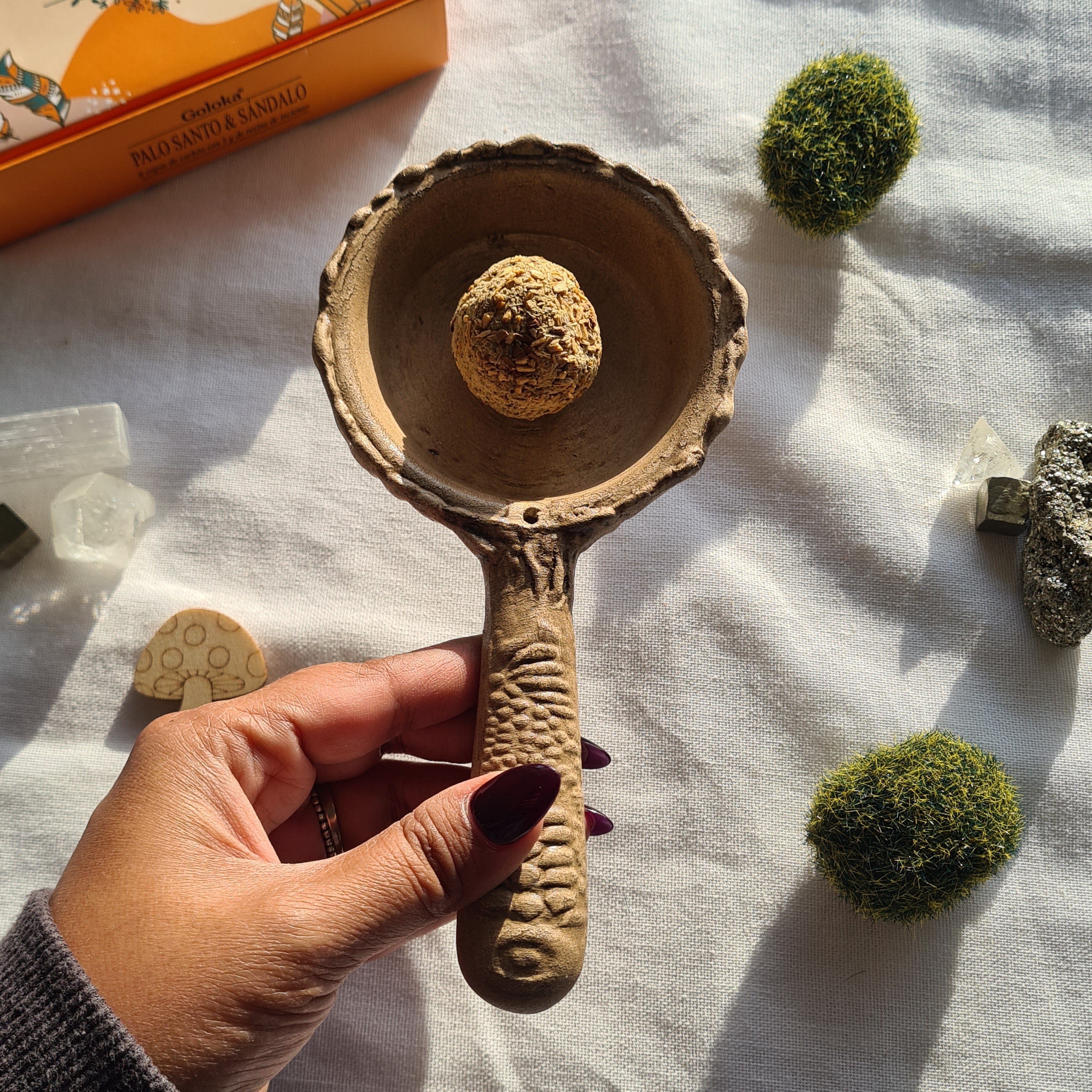 Sacred Flame | Rustic Brown Ceramic Burner