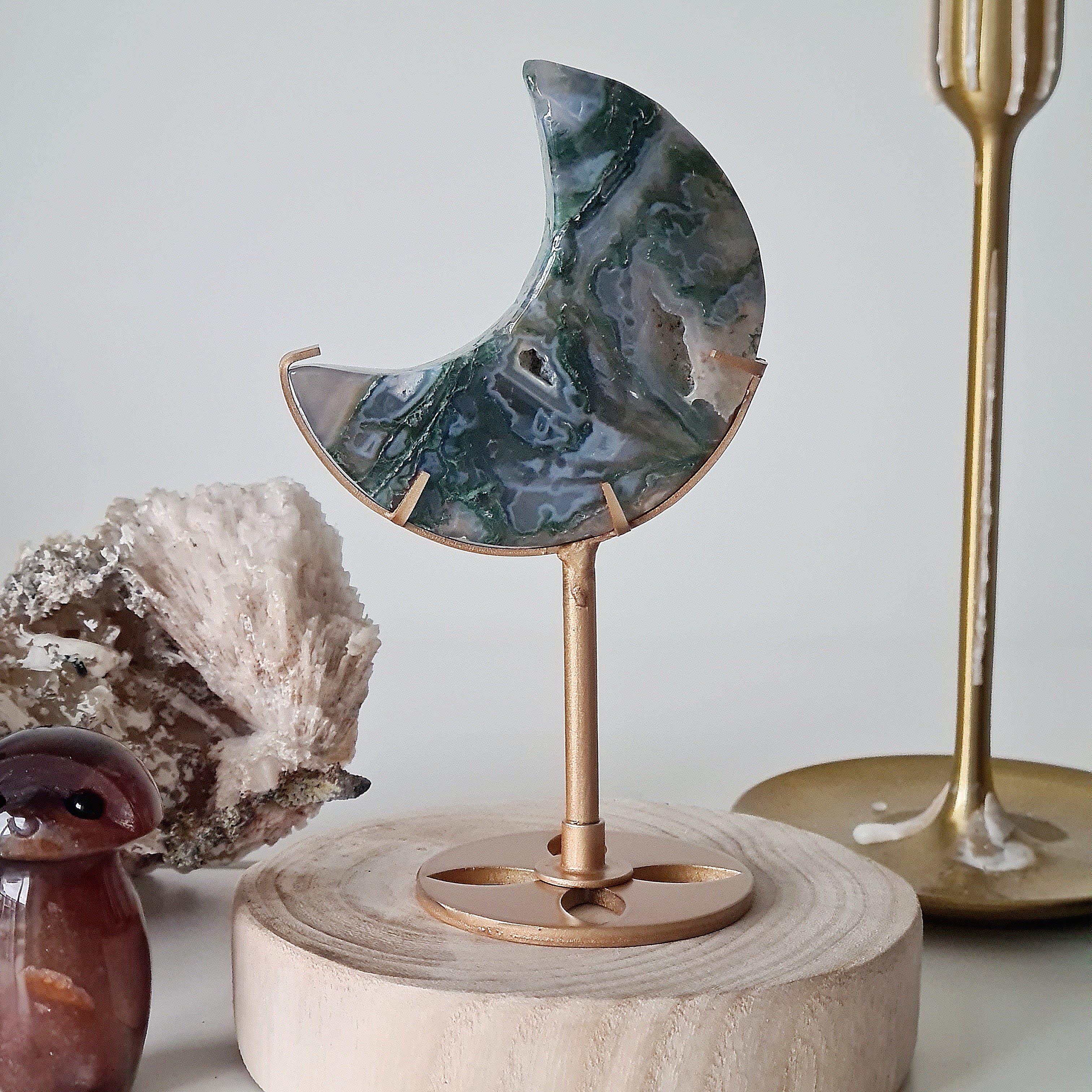 Moss Agate Luna 🌙 | 2 | 8 cm