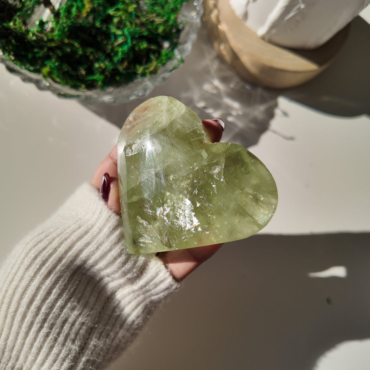 Green Fluorite Heart | 7.1 cm | Focus & Zen