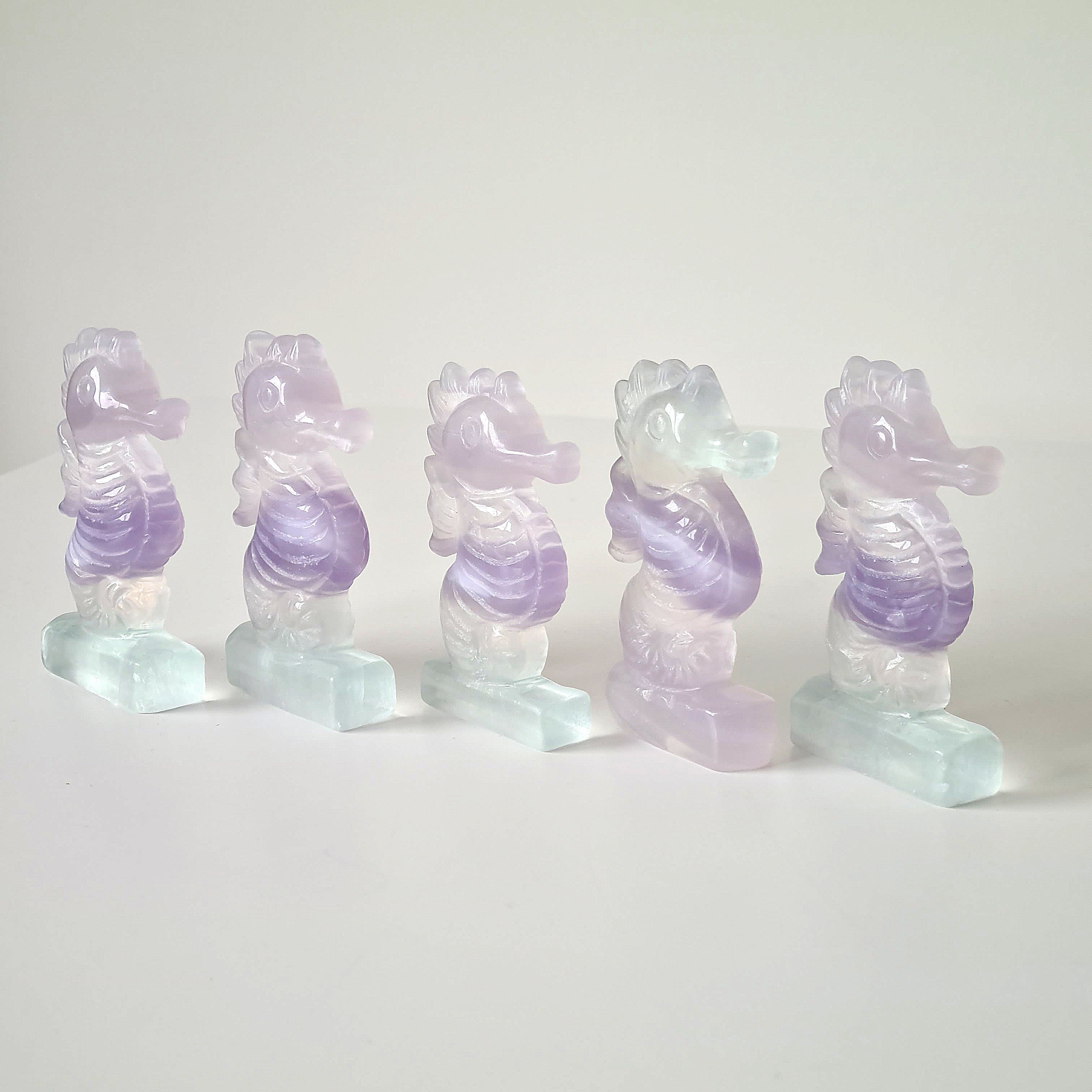 Lilac Fluorite Sea Horse |  1 Piece | Intutively picked