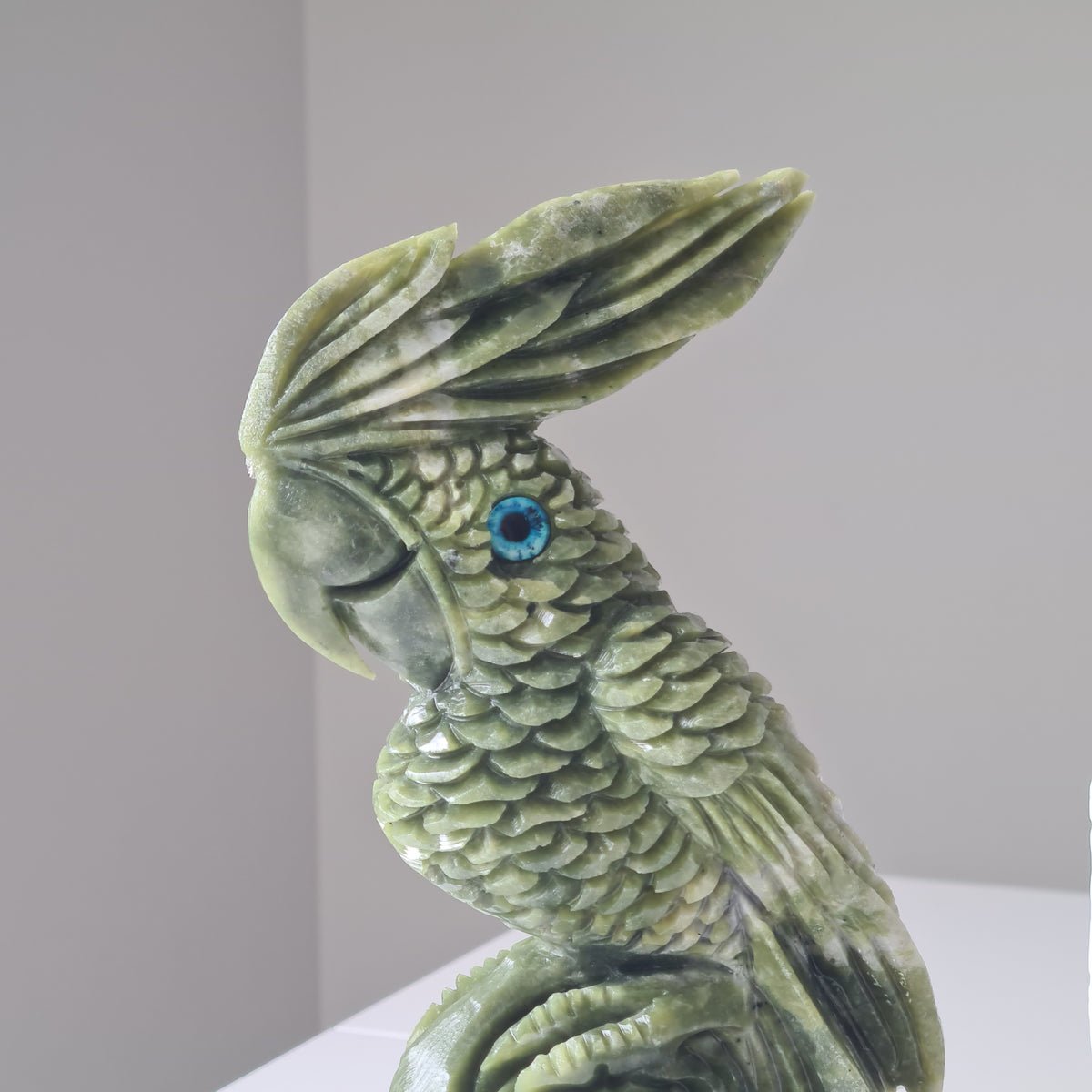 Jade Crystal Bird | Piece B | Handcarved | 22.5 cm tall