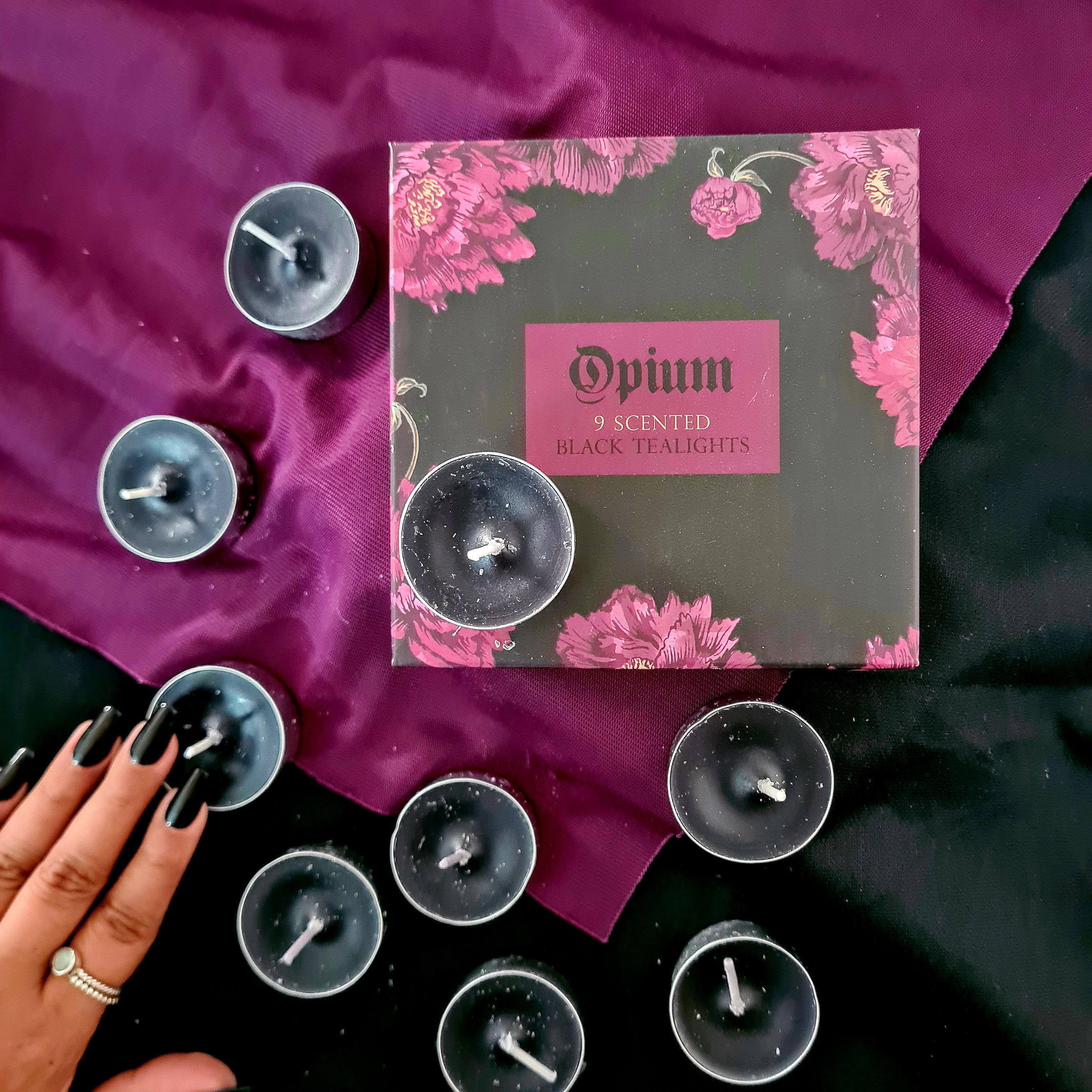 Black Scented Tea Light | Opium