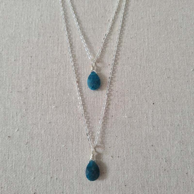 'Blue Apatite' Necklace ~ Peaceful Energy (Silver)