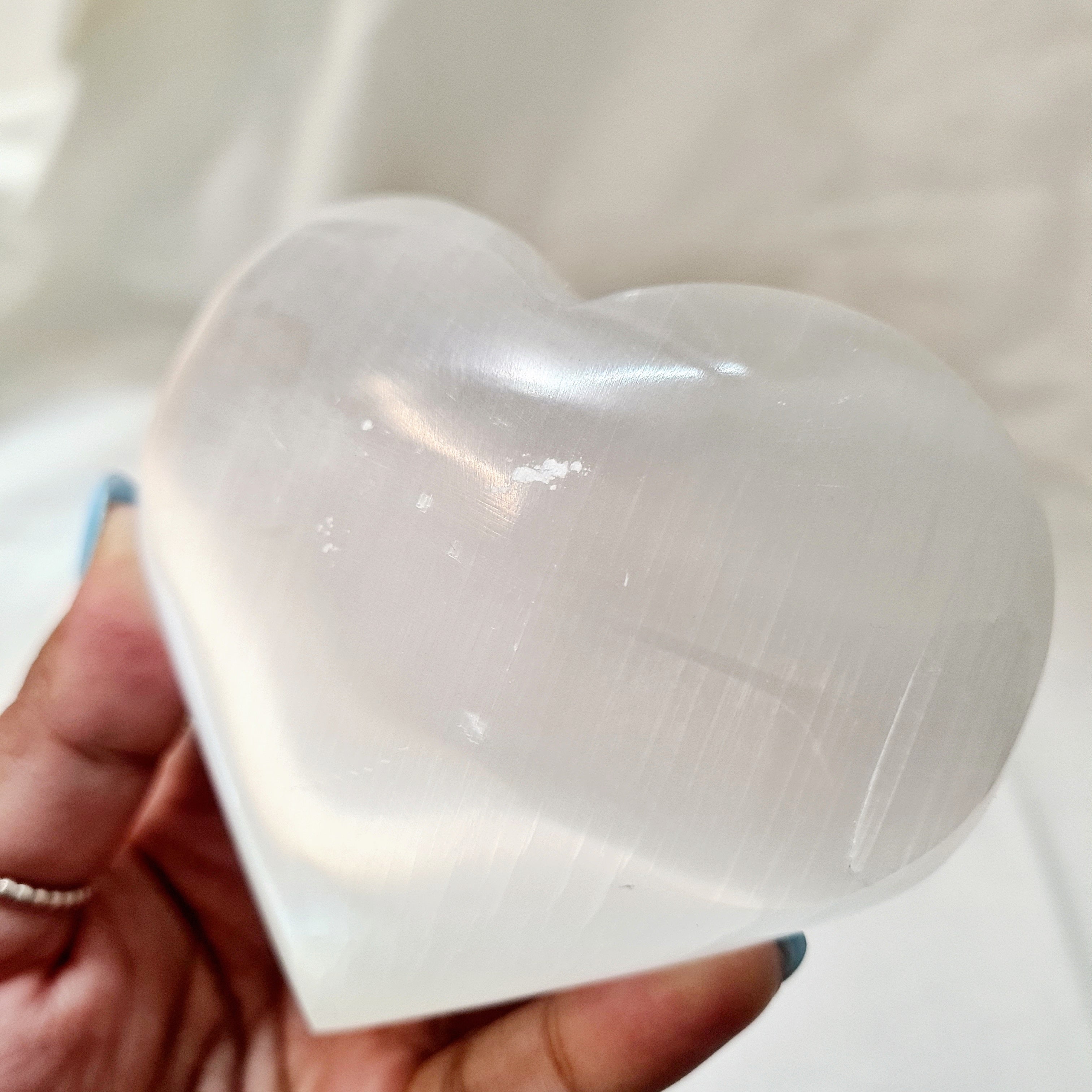 Selenite Puffy Heart | 8 cm