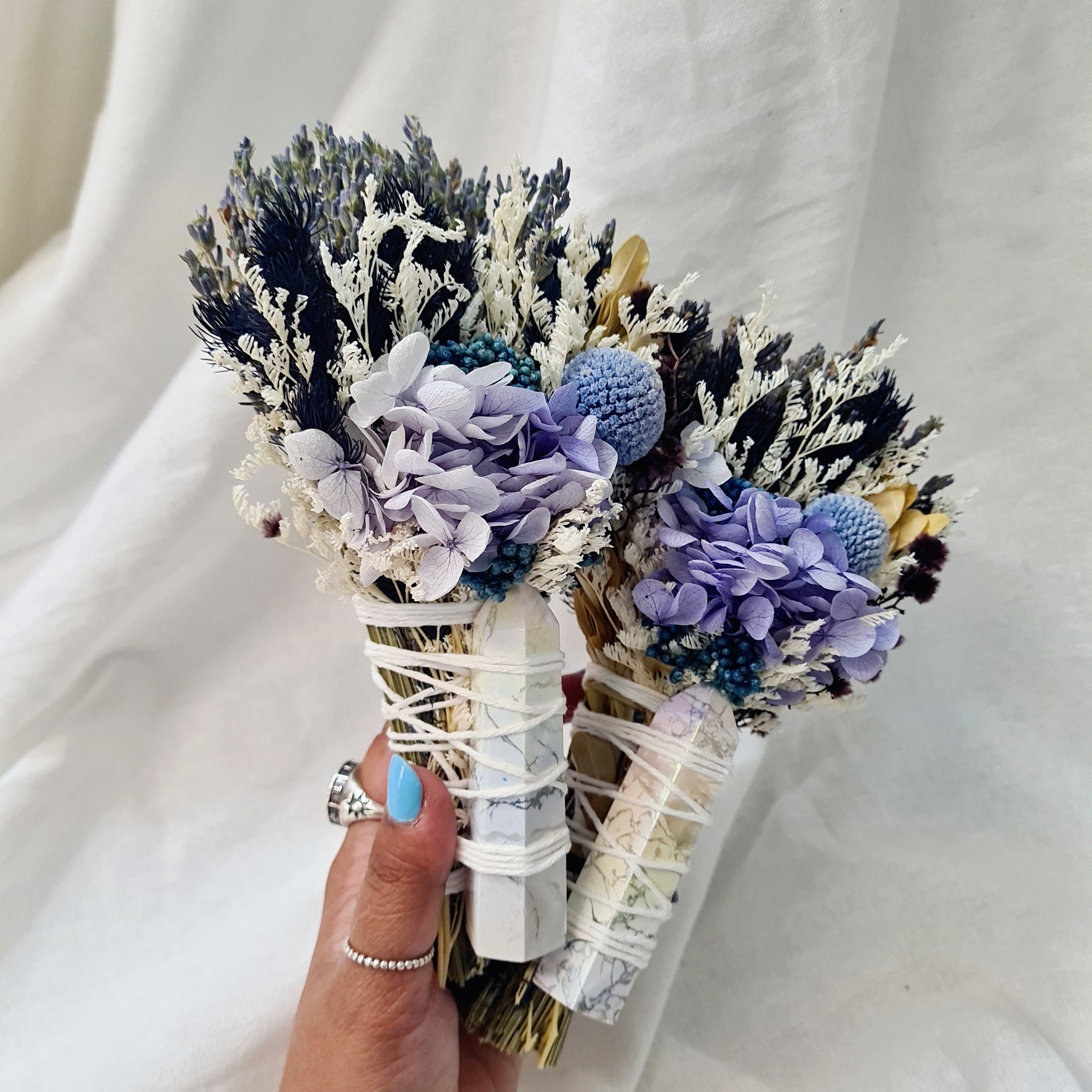 'Peace & Clarity' | Aura Howlite Flower Wand