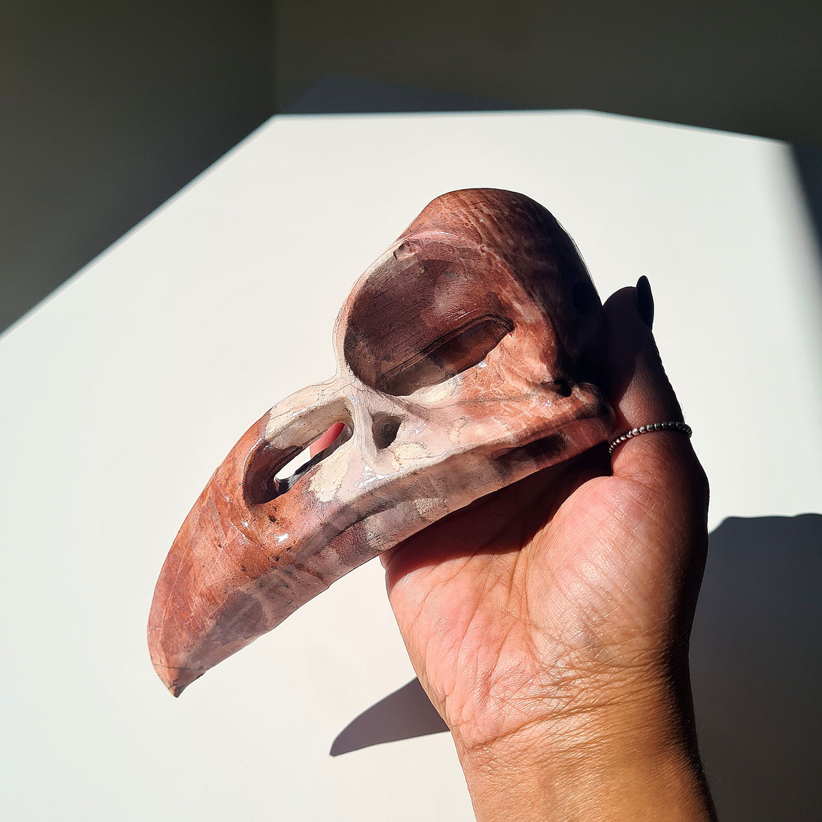 Mystic Picture Jasper Raven Skull | 13 cm